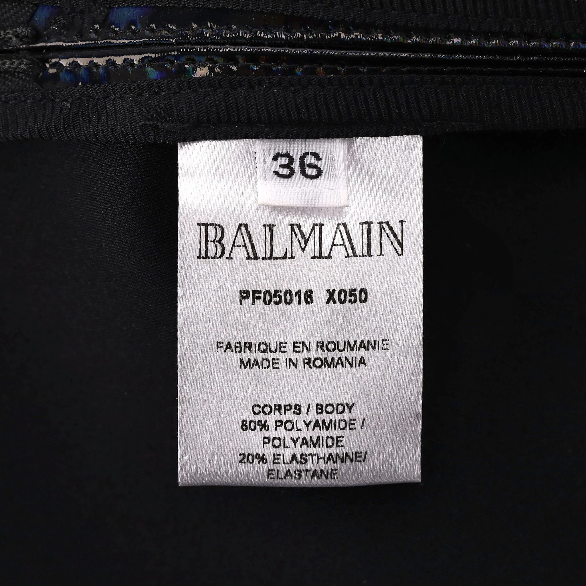 Balmain Iridescent Vinyl Two-Piece Set. Size 36FR - Image 8