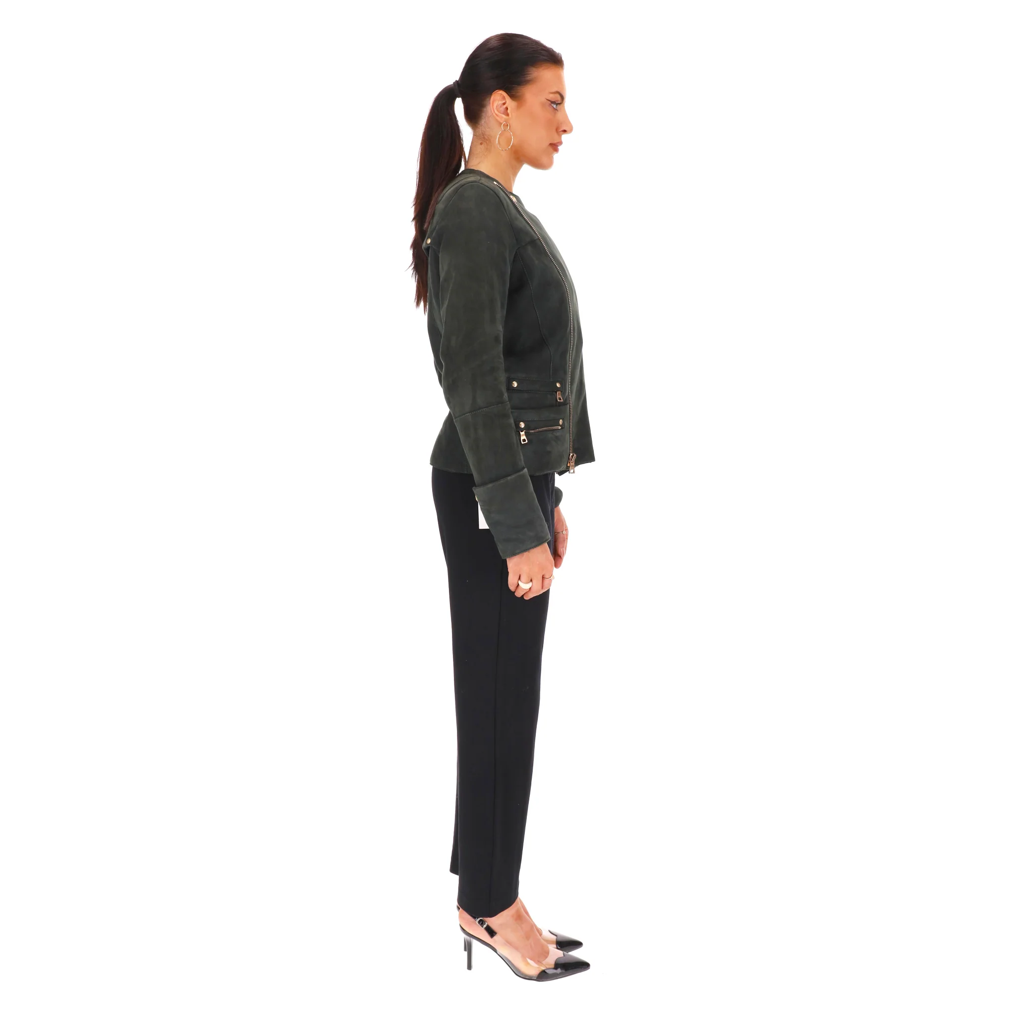 Balmain Lambskin Suede & Shearling Biker Jacket. Size 40FR - Image 3