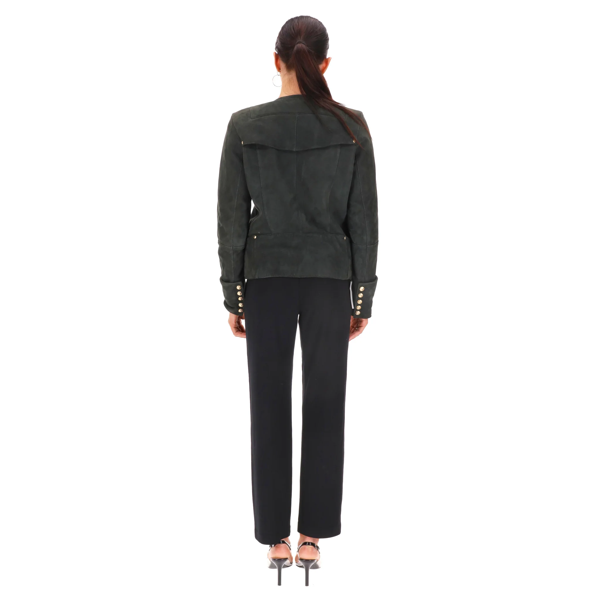Balmain Lambskin Suede & Shearling Biker Jacket. Size 40FR - Image 4