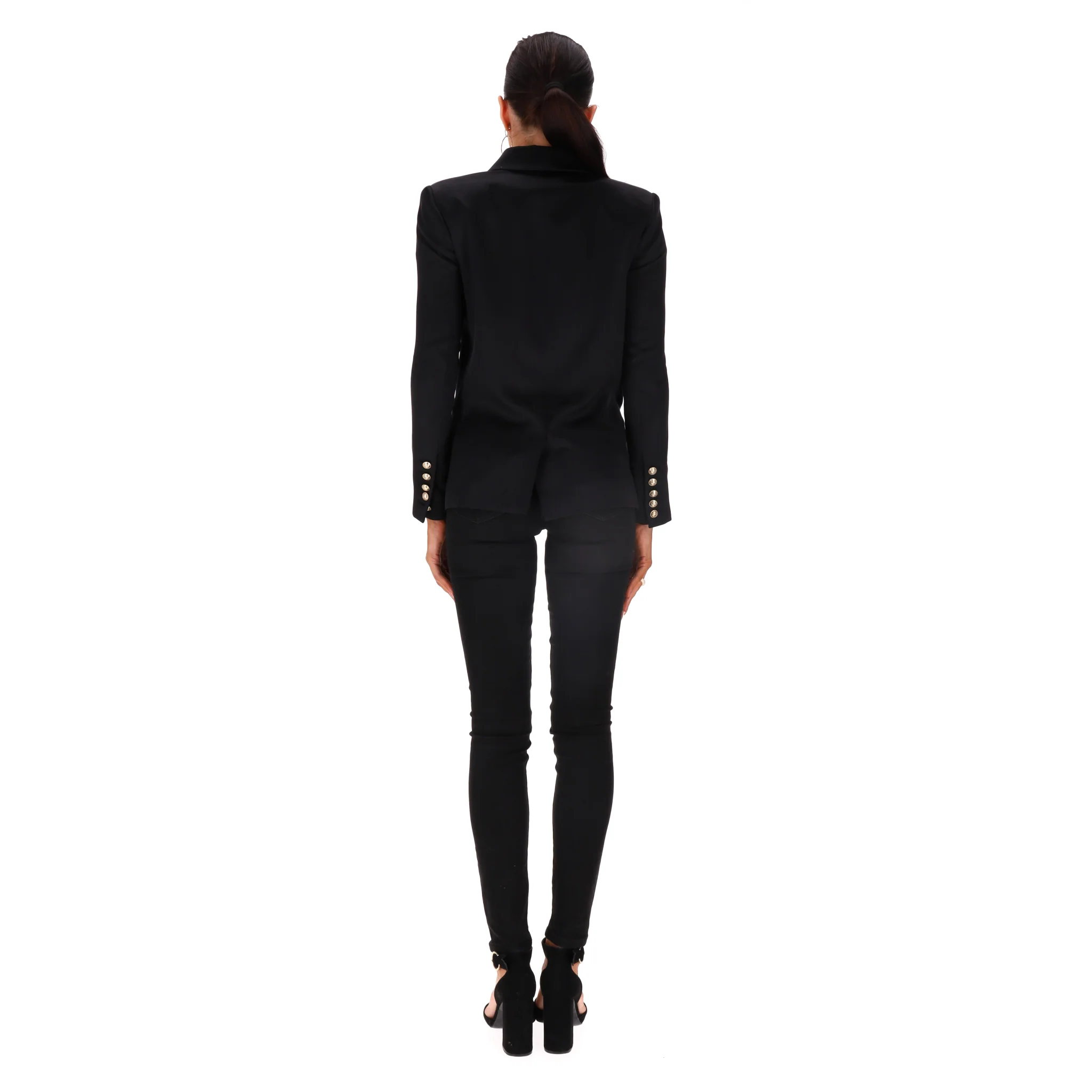 Balmain Tailored Double-Breasted Silk Jacket. Size 34FR - Image 4