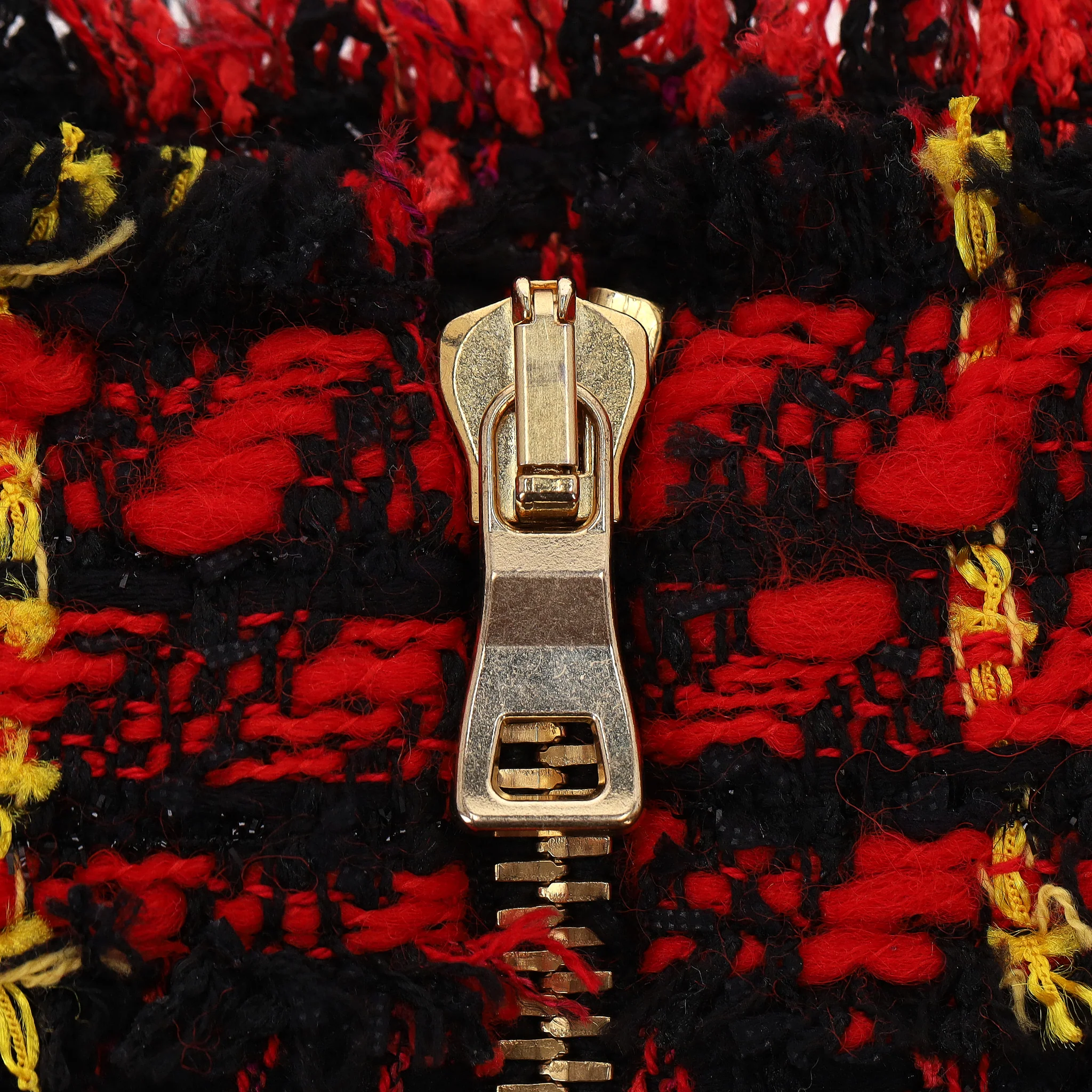 Balmain Tartan Tweed Skirt With Lion-Head Buttons. Size 36FR - Image 6