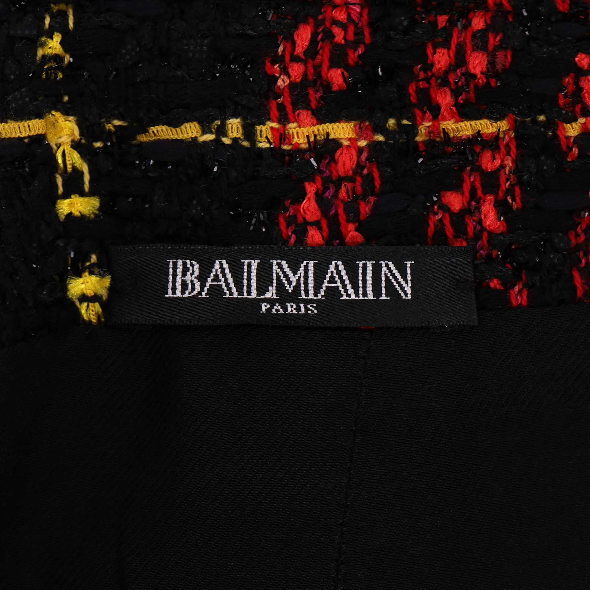 Balmain Tartan Tweed Skirt With Lion-Head Buttons. Size 36FR - Image 7
