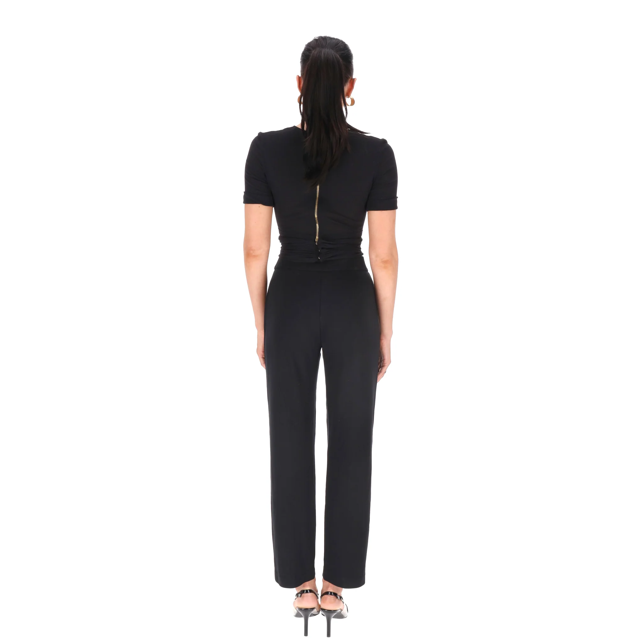 Balmain Cotton Blend Twist-Detail Cropped Top. Size 36FR - Image 4