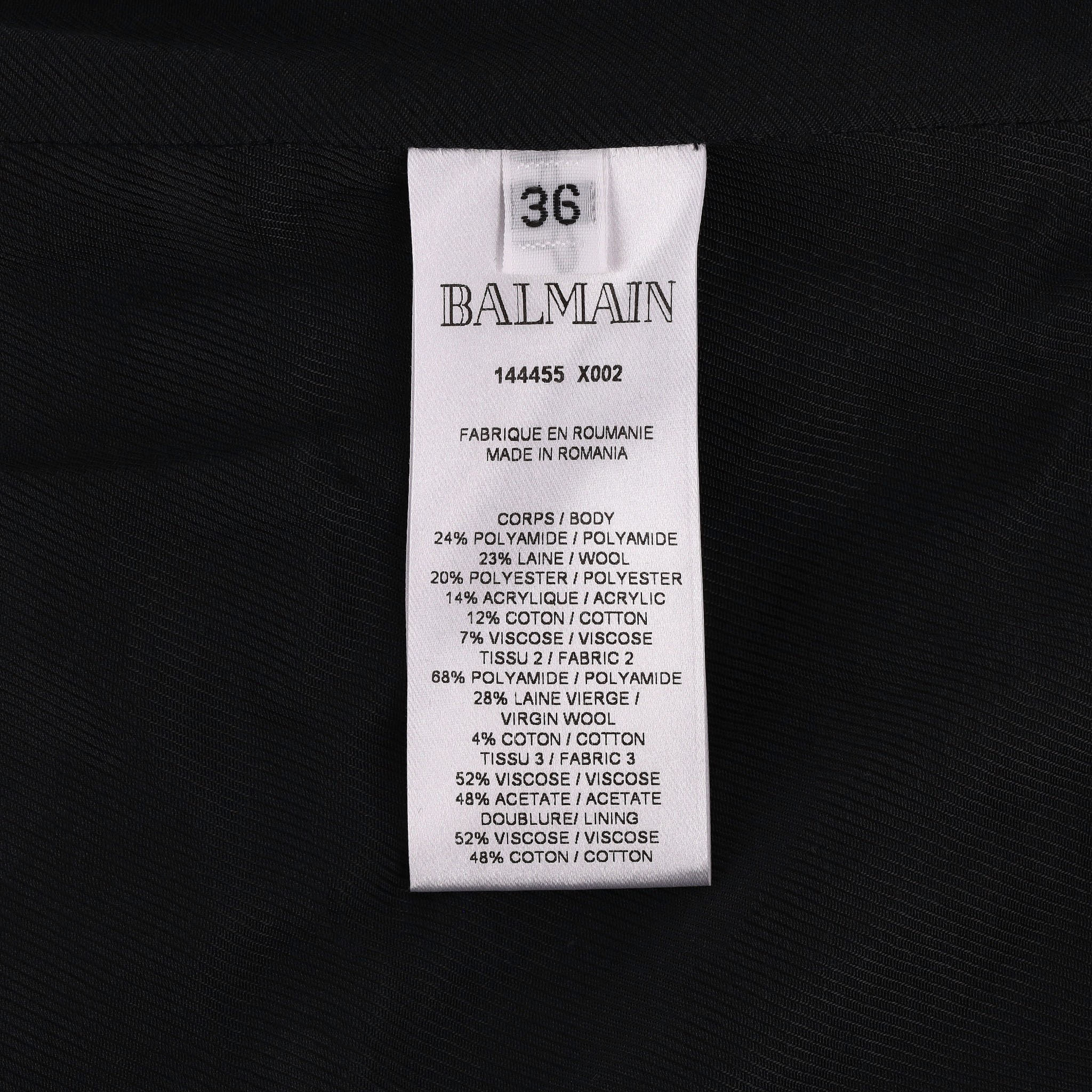 Balmain Wool Blend Houndstooth Tweed Jacket & Skirt Set. Size 34/36FR - Image 8