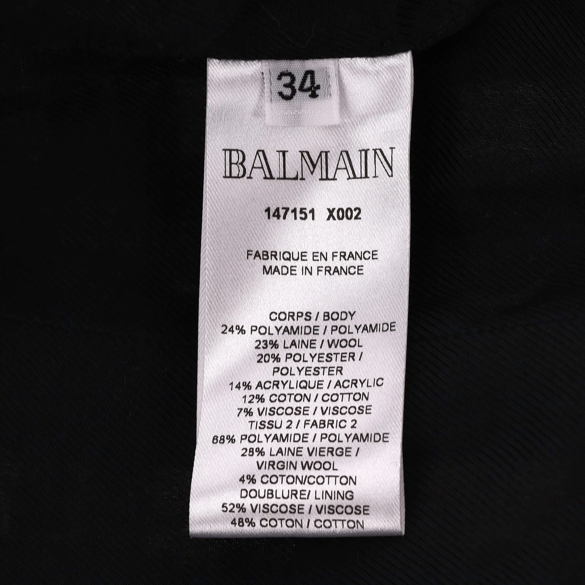 Balmain Wool Blend Houndstooth Tweed Jacket & Skirt Set. Size 34/36FR - Image 9