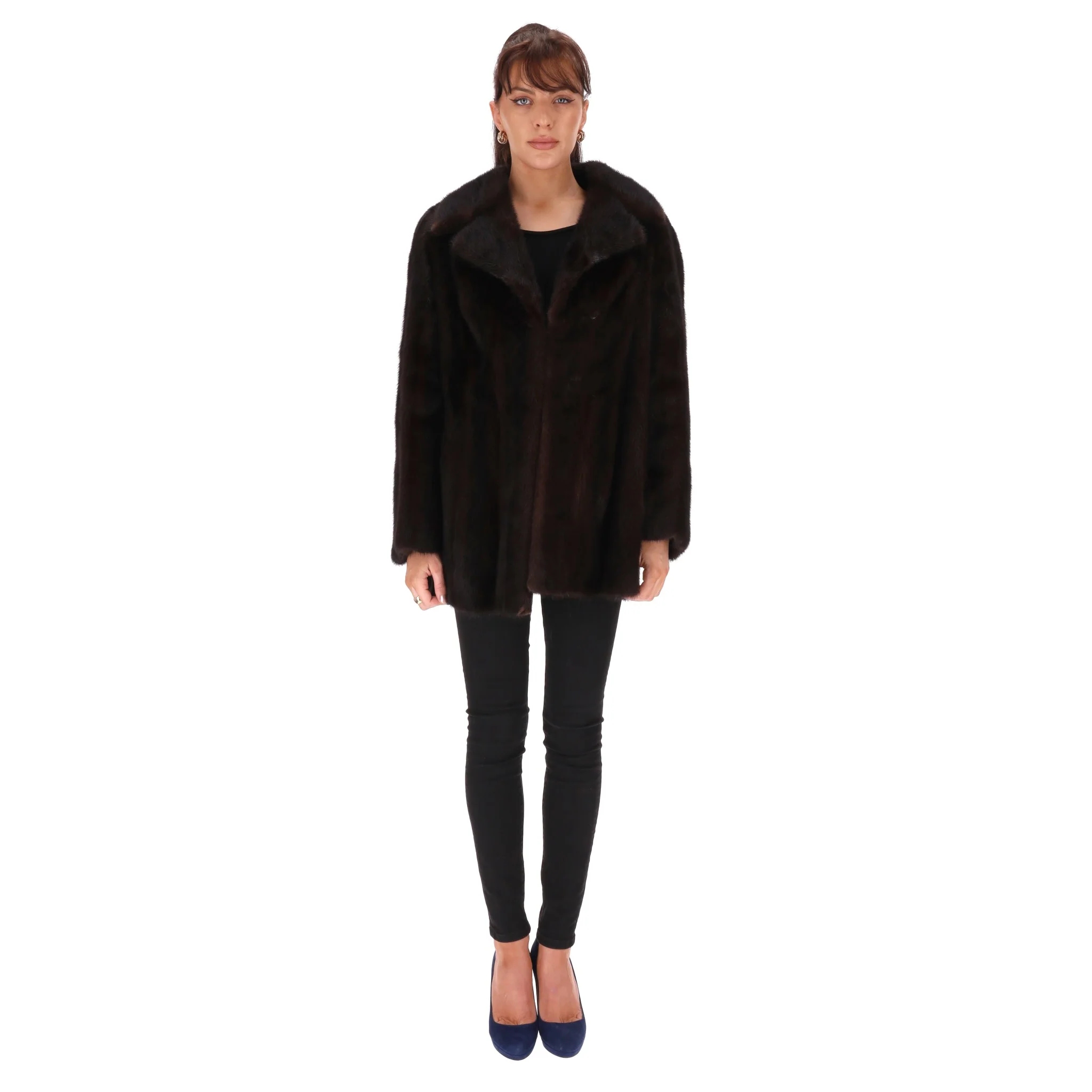 Blackglama Ranch Mink Fur Coat. Size S - Image 2