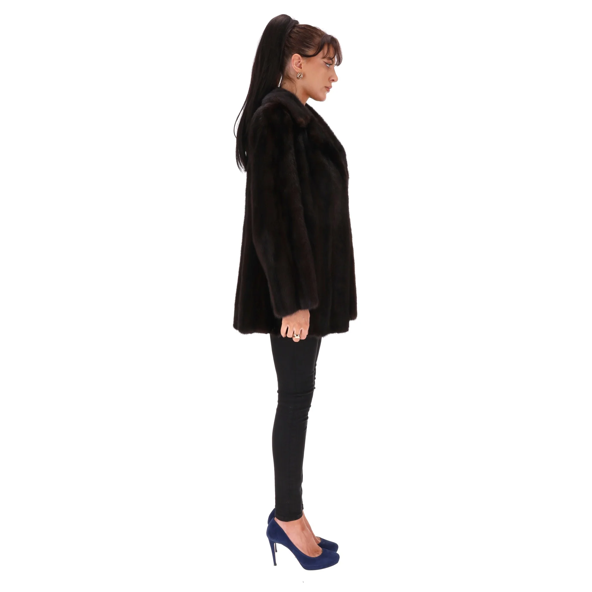 Blackglama Ranch Mink Fur Coat. Size S - Image 3
