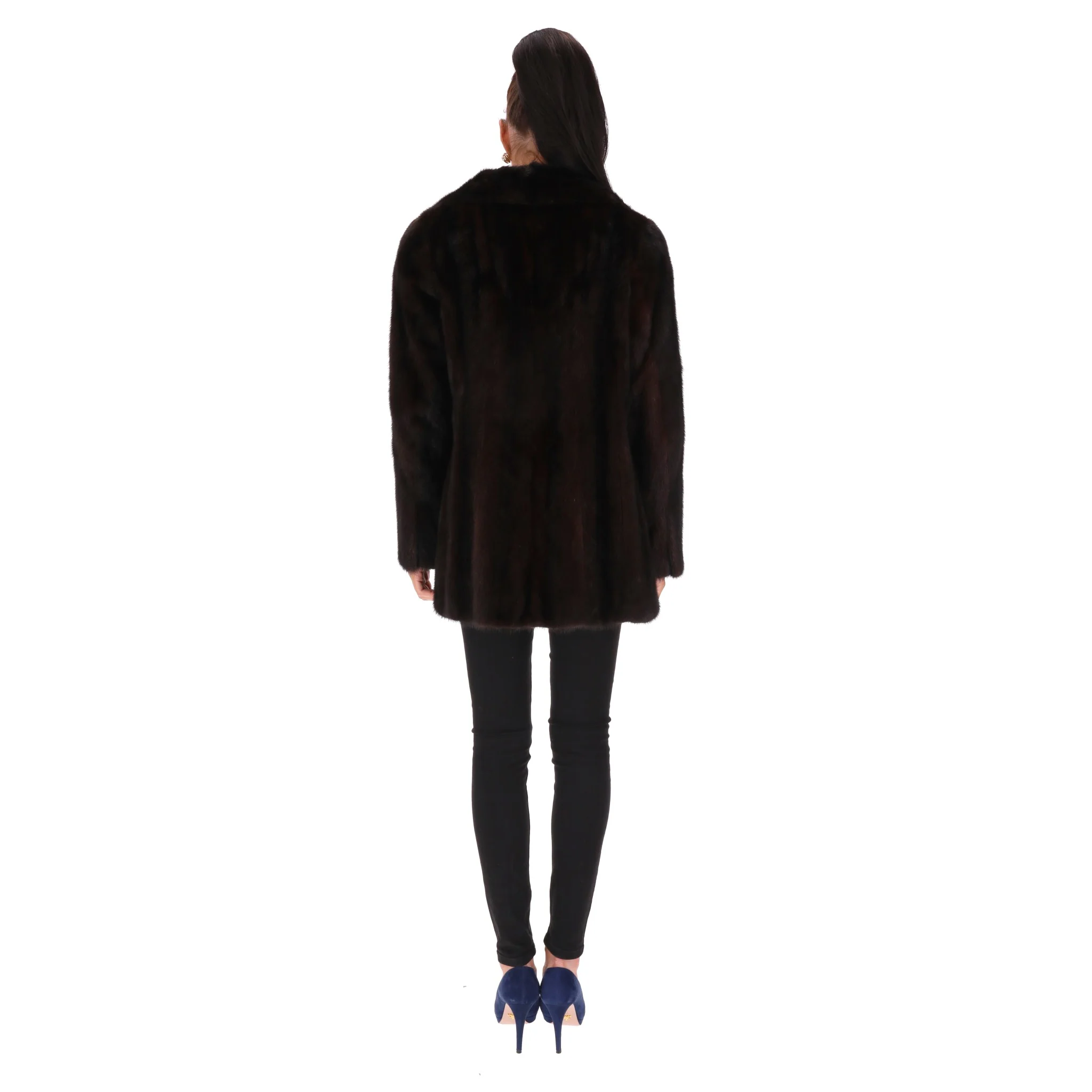Blackglama Ranch Mink Fur Coat. Size S - Image 4