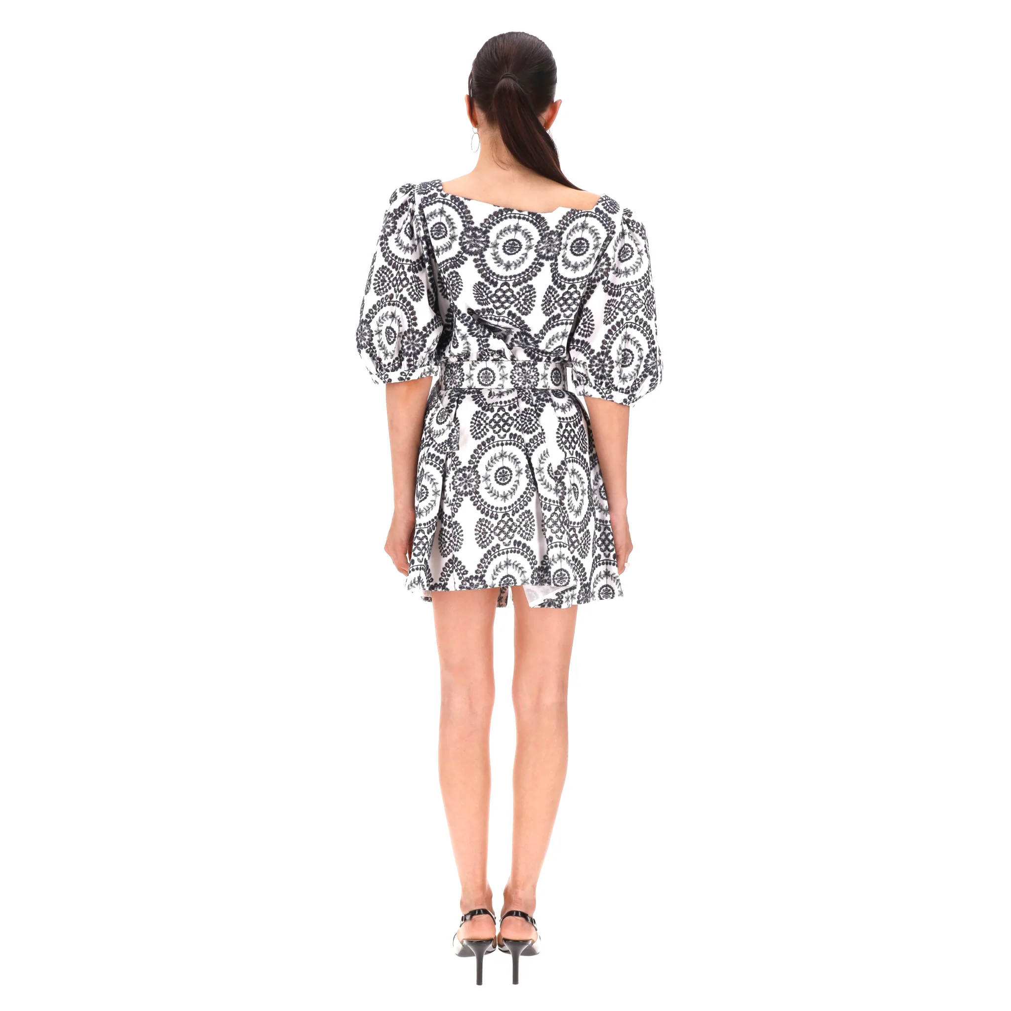 Borgo De Nor Broderie Anglaise Printed Cotton Belted Dress. Size 18UK - Image 4