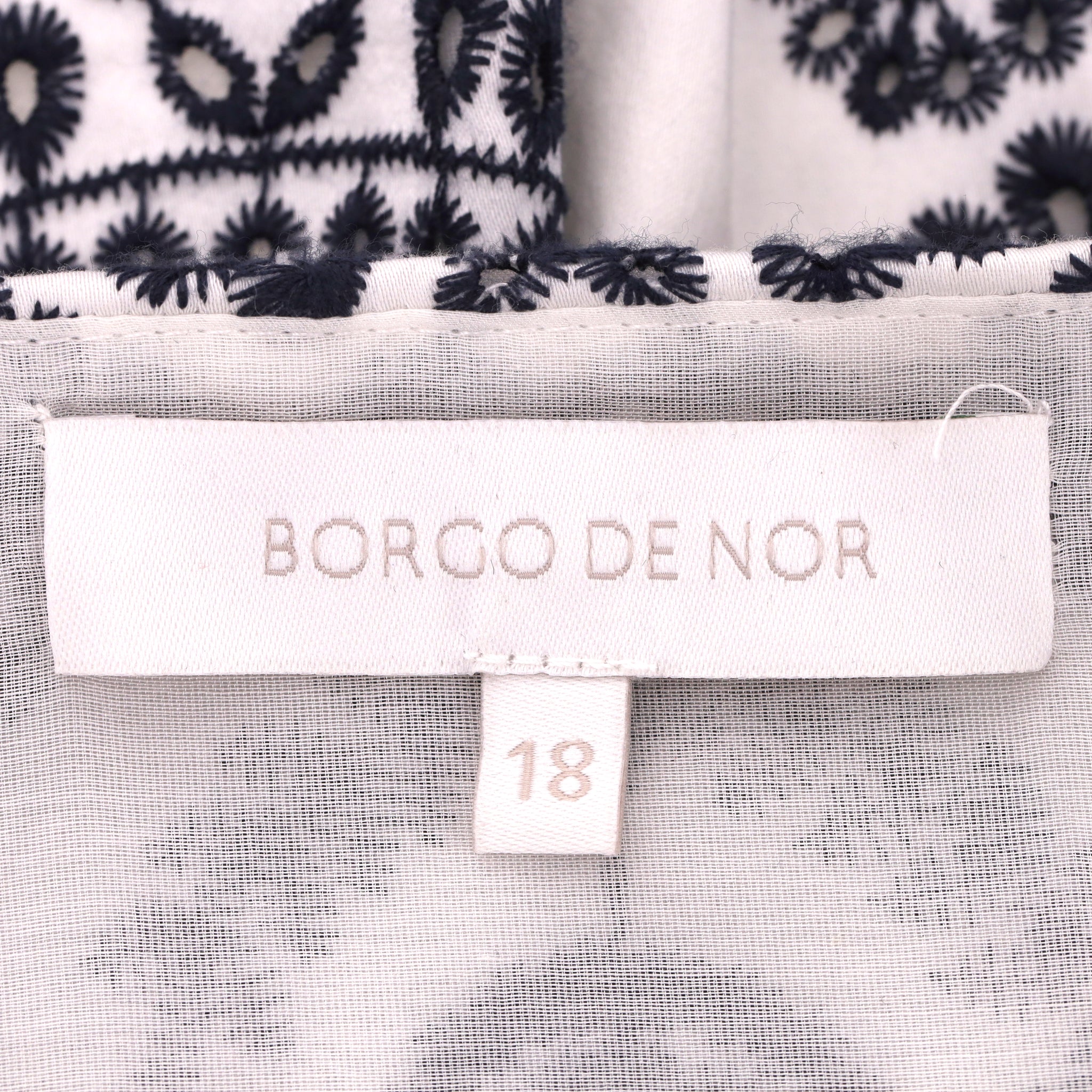 Borgo De Nor Broderie Anglaise Printed Cotton Belted Dress. Size 18UK - Image 9