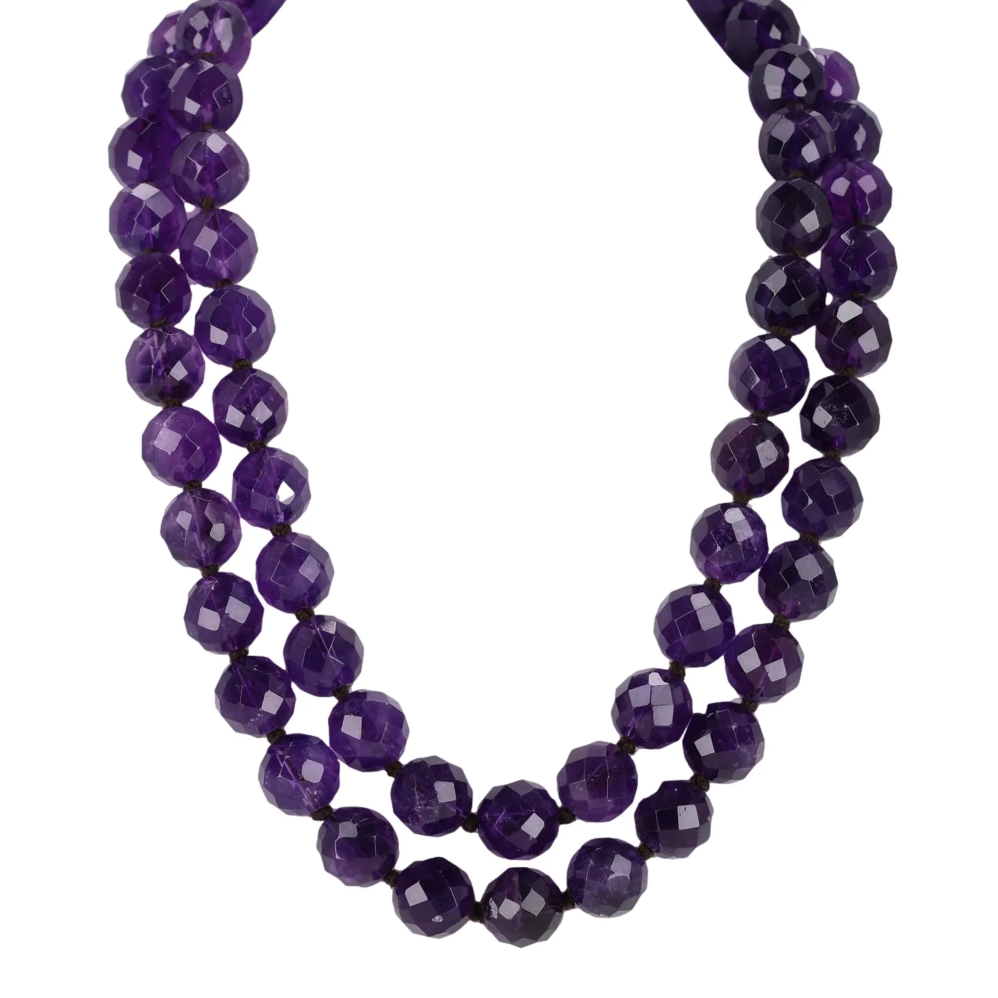 Bottega Veneta Amethyst Beaded Necklace & Matching Earrings Set - Image 3