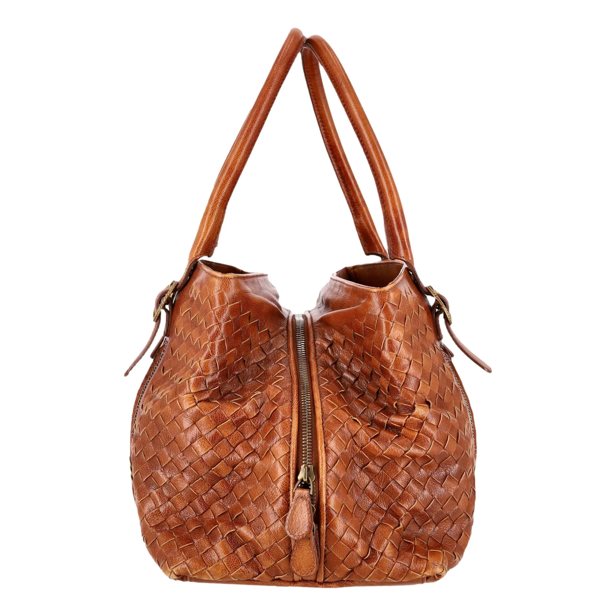 Bottega Veneta Intrecciato Chain-Link Trim Leather Shoulder Bag - Image 3