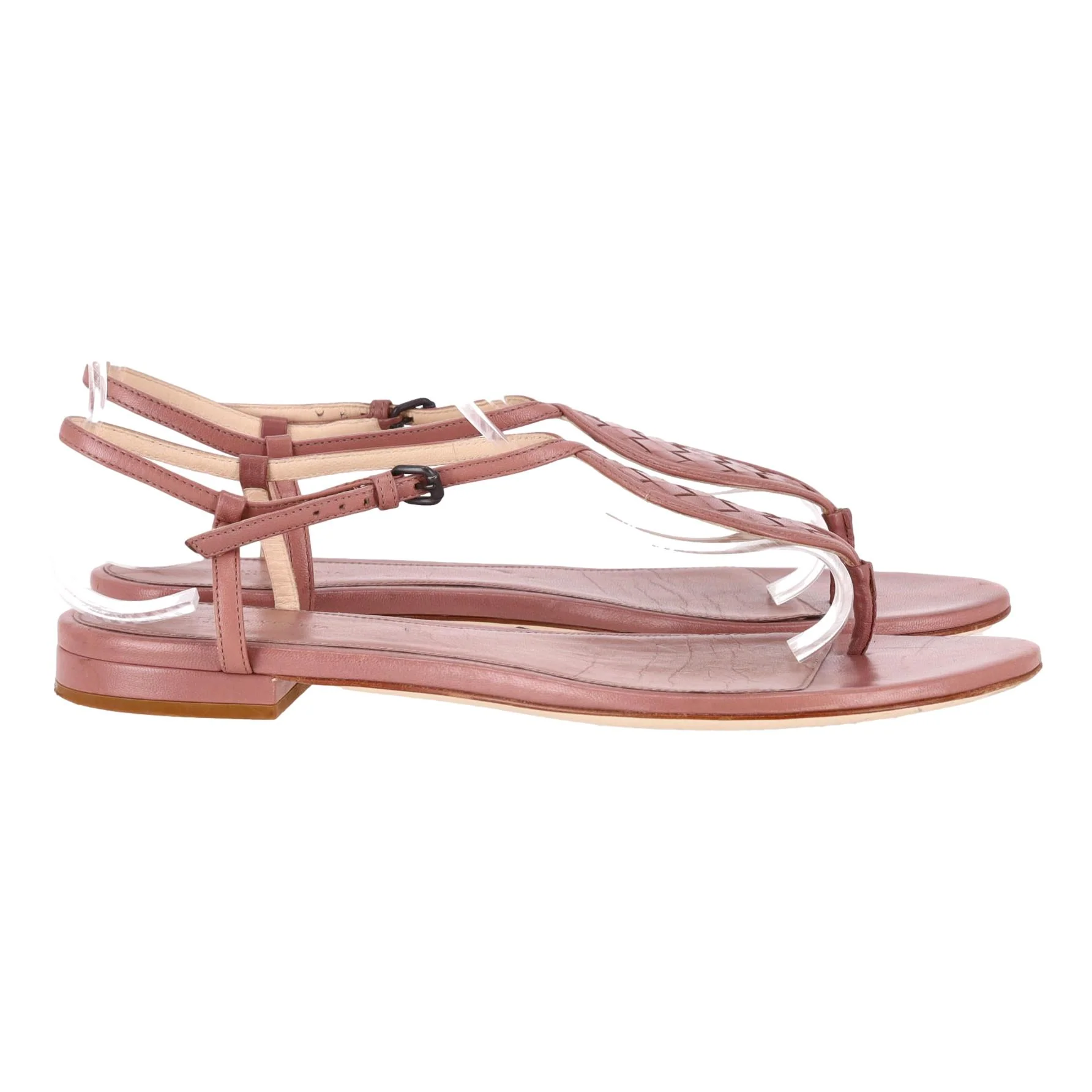 Bottega Veneta Intrecciato Leather Thong Sandals. Size 40 - Image 4