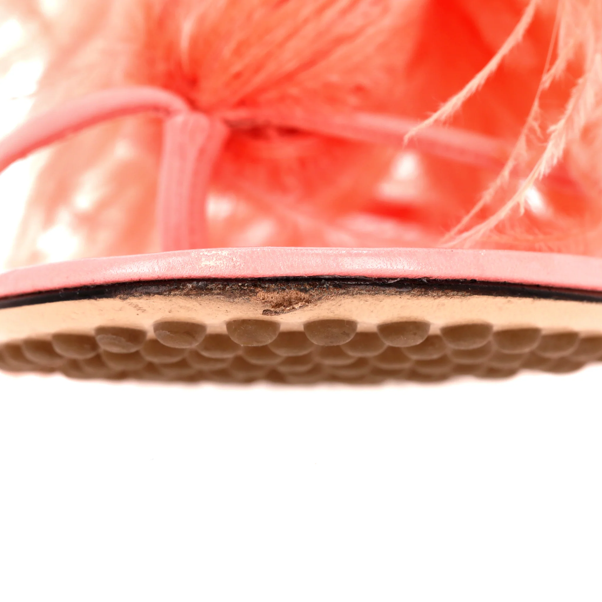 Bottega Veneta Ostrich Feathered Wonderbird Flat Thong Sandals. Size 39 - Image 8