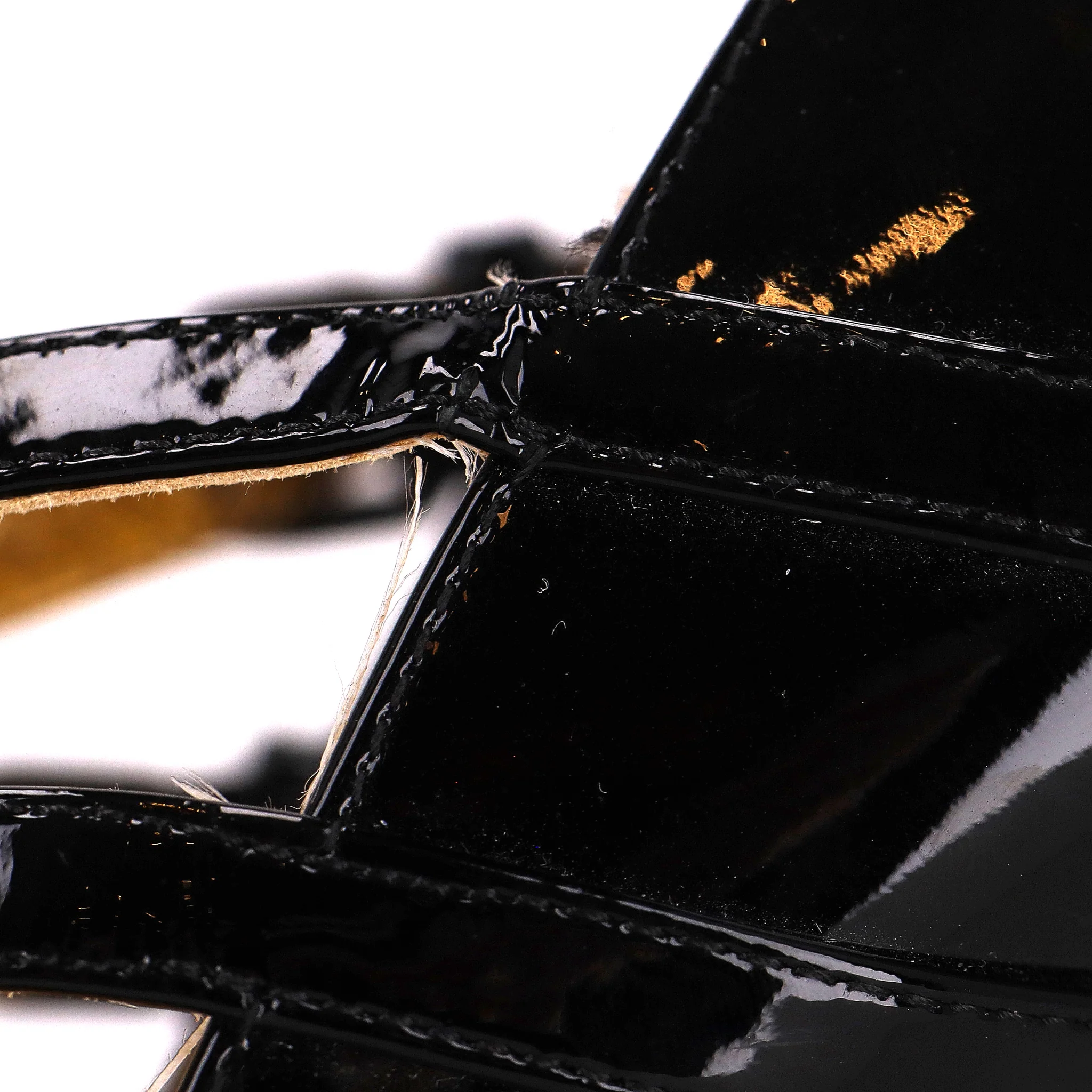 Bottega Veneta Triple-Strap Patent Leather Heels. Size 36.5 - Image 13