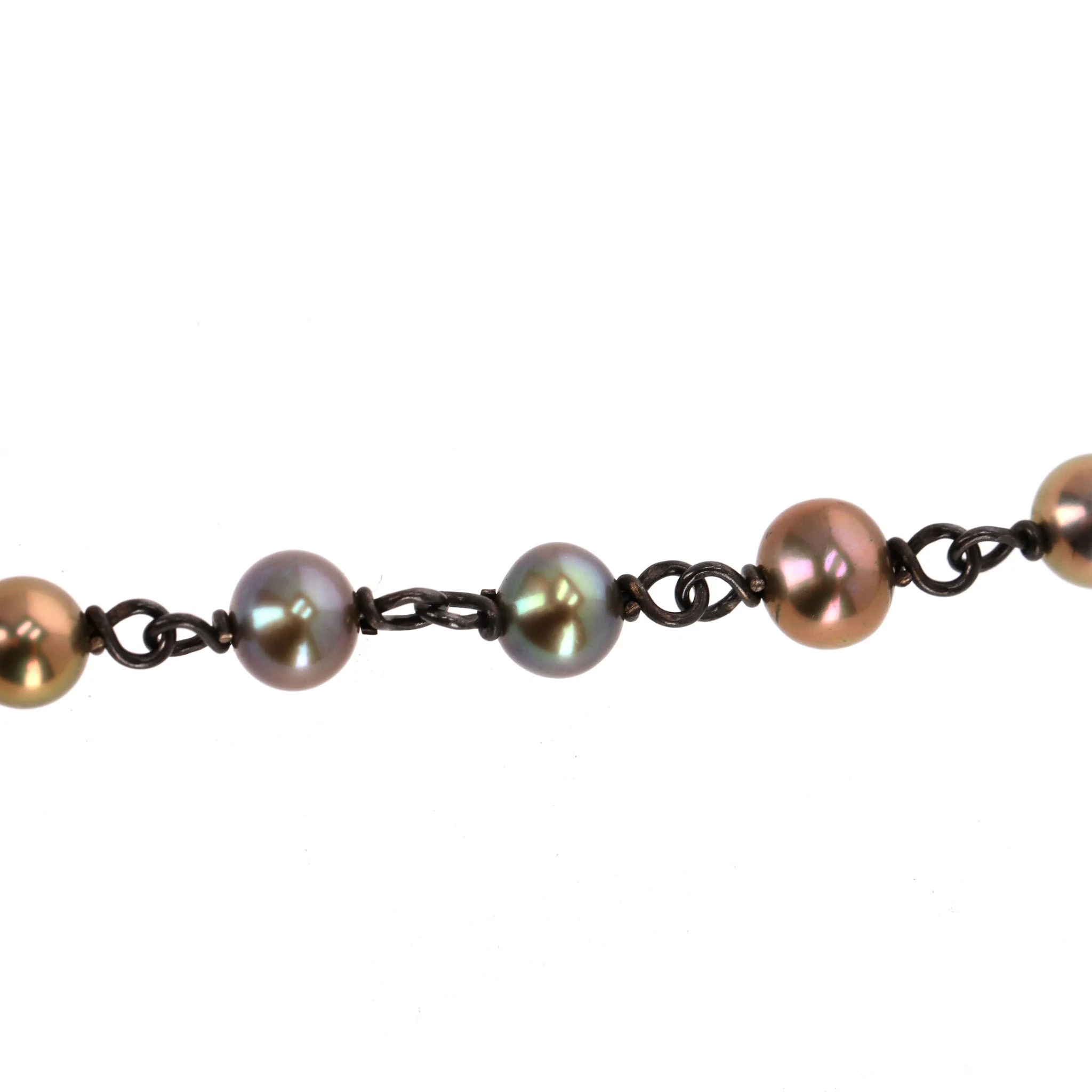 Bottega Veneta Scarab Necklace With Fresh Water Pearls, Oxidized Sterling Silver & Gold Plated - Image 7