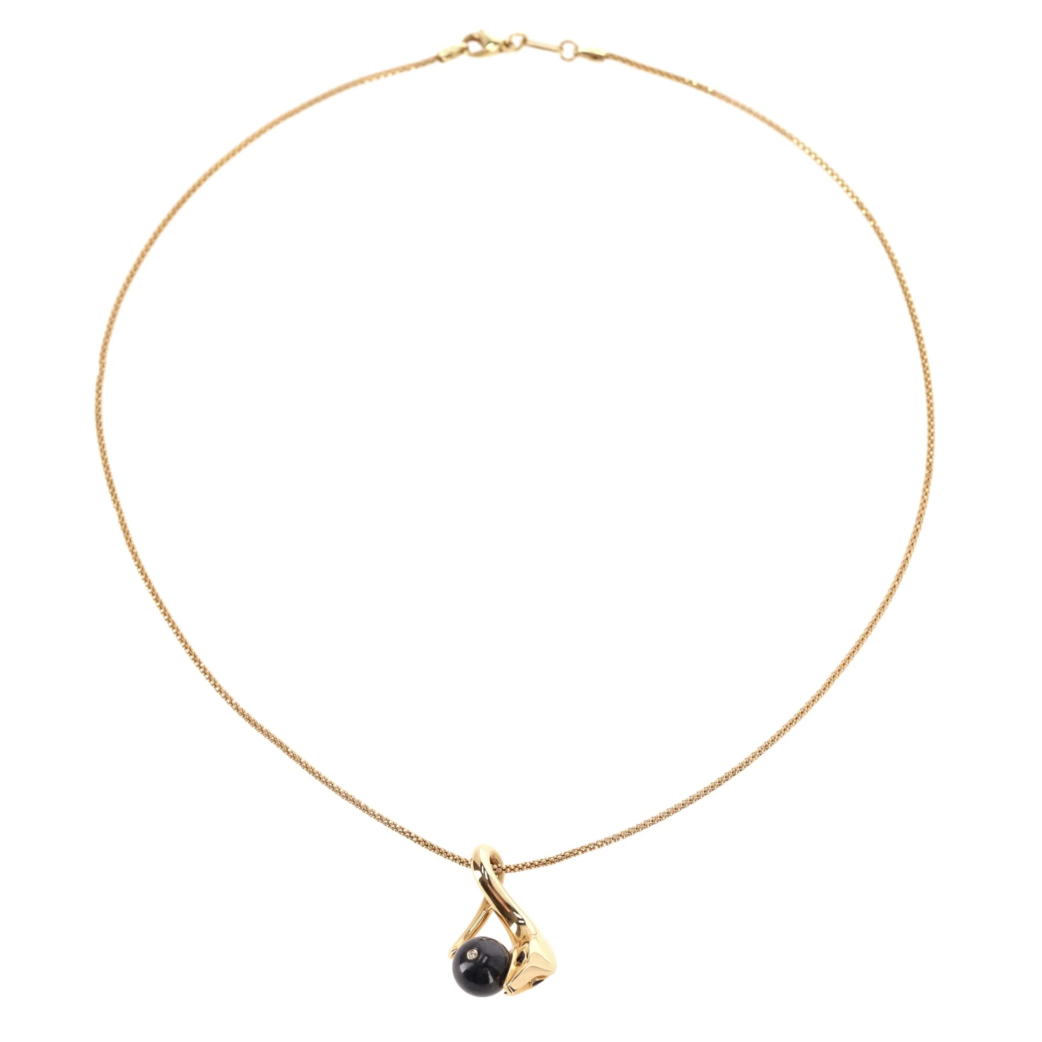 Boucheron 18k Gold Jade & Diamond Serpent Necklace - Image 4