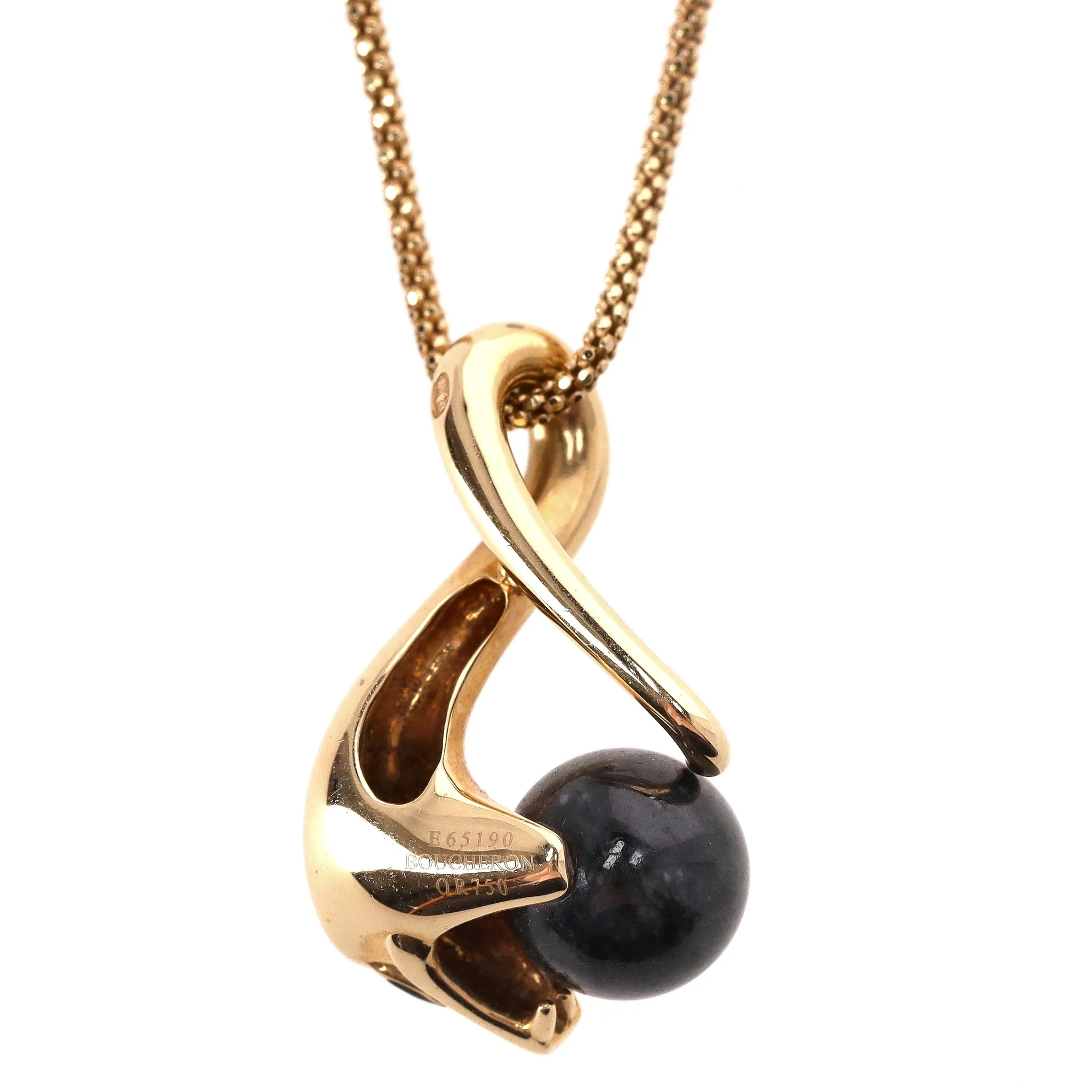 Boucheron 18k Gold Jade & Diamond Serpent Necklace - Image 6