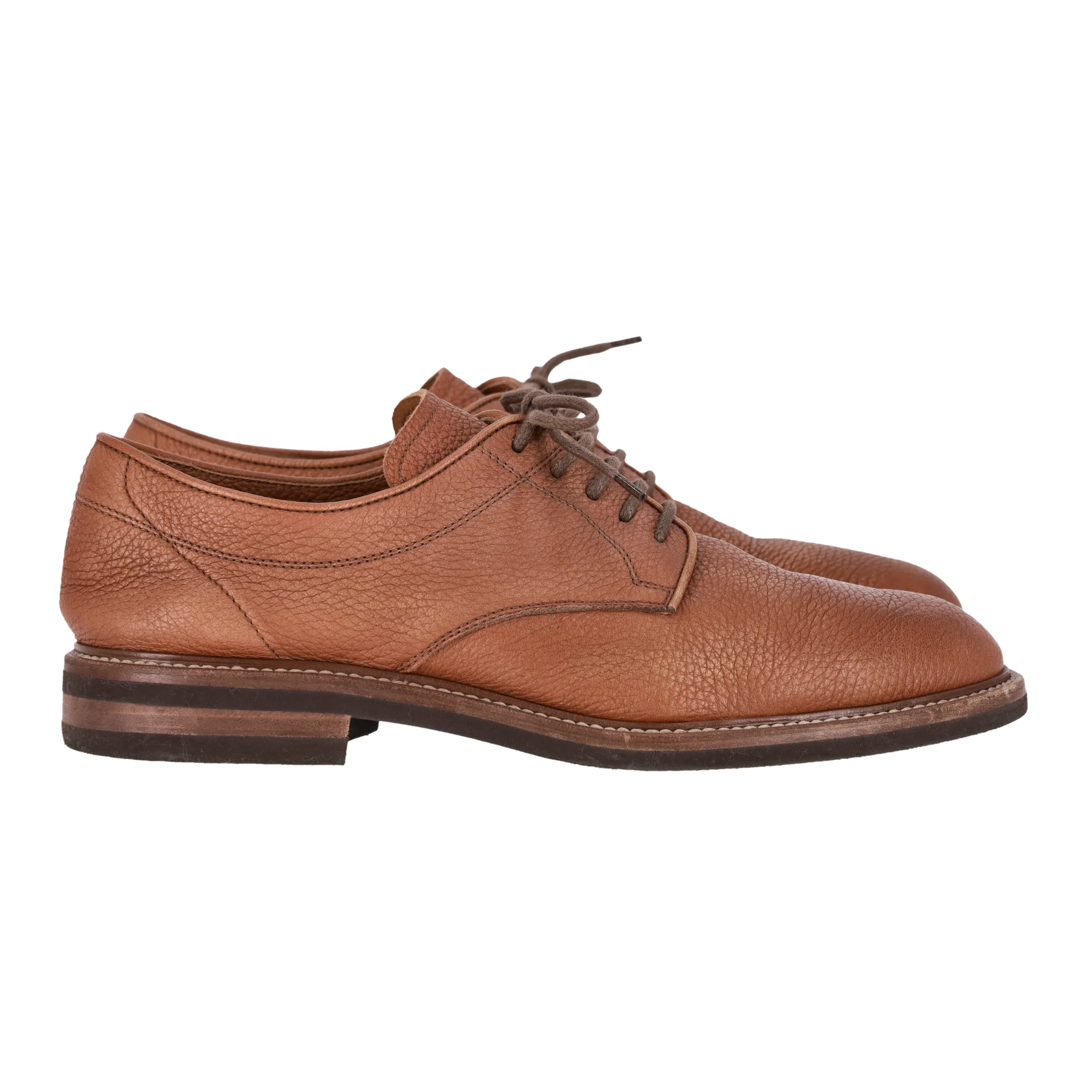 Brunello Cuccinelli Grained Leather Derby Shoes. Size 42 - Image 5