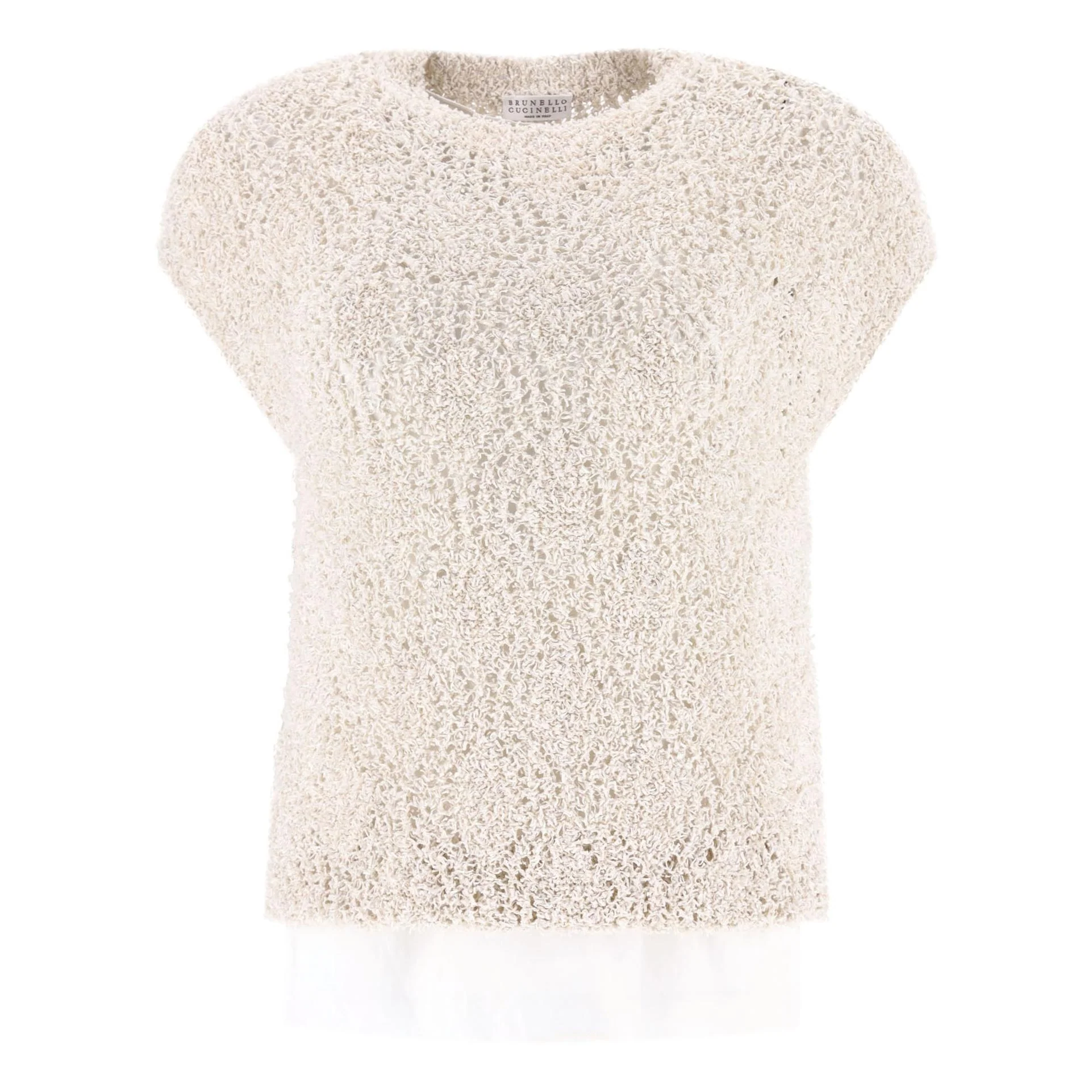 Brunello Cuccinelli Textured Cotton & Silk Blend Jumper Top. Size XS