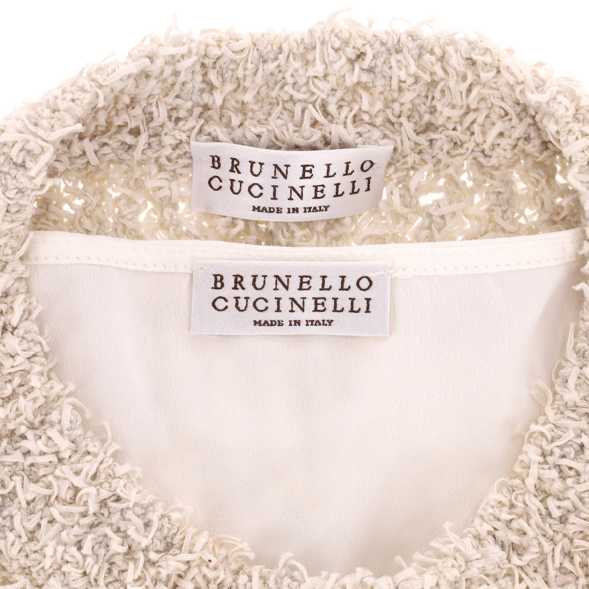 Brunello Cuccinelli Textured Cotton & Silk Blend Jumper Top. Size XS - Image 5