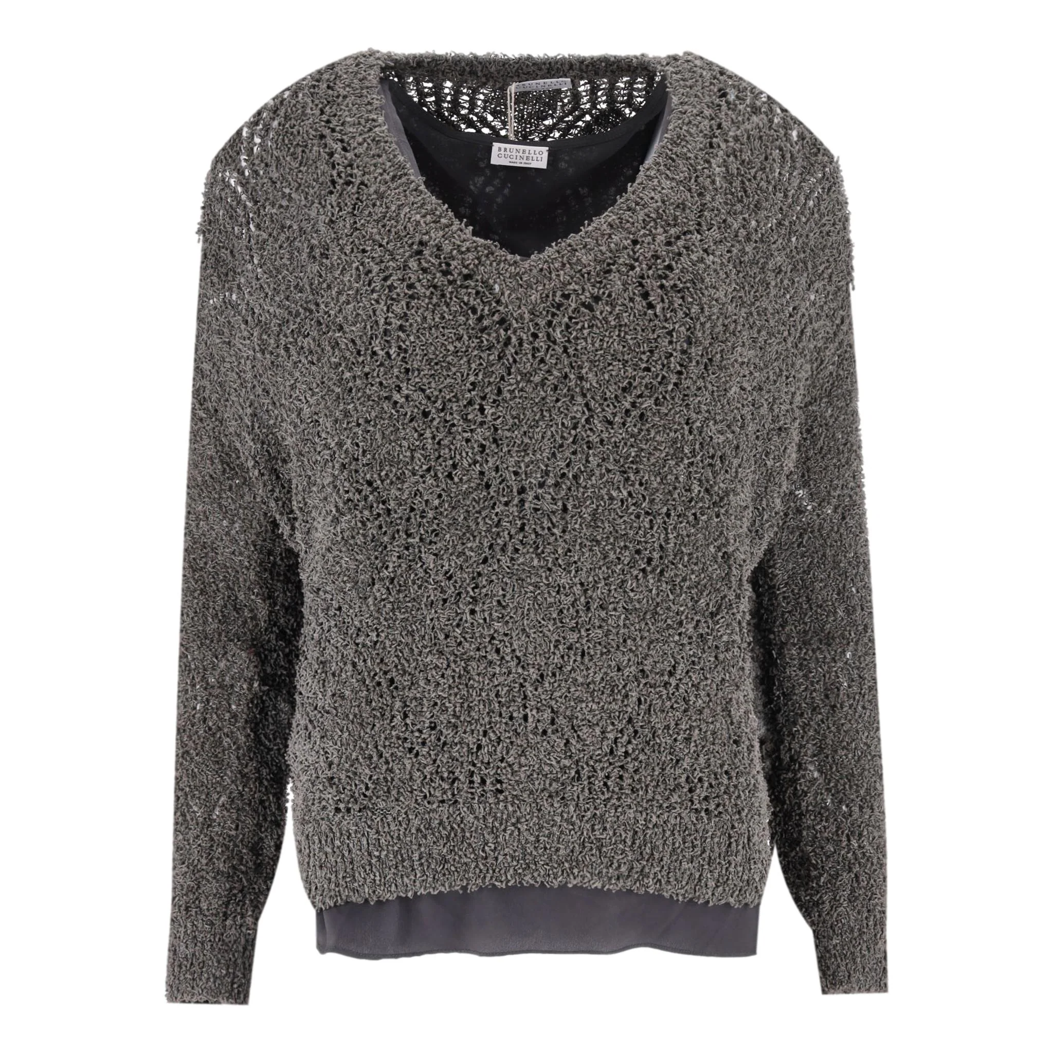 Brunello Cucinelli Luxury Cotton & Silk Knitted Top. Size S