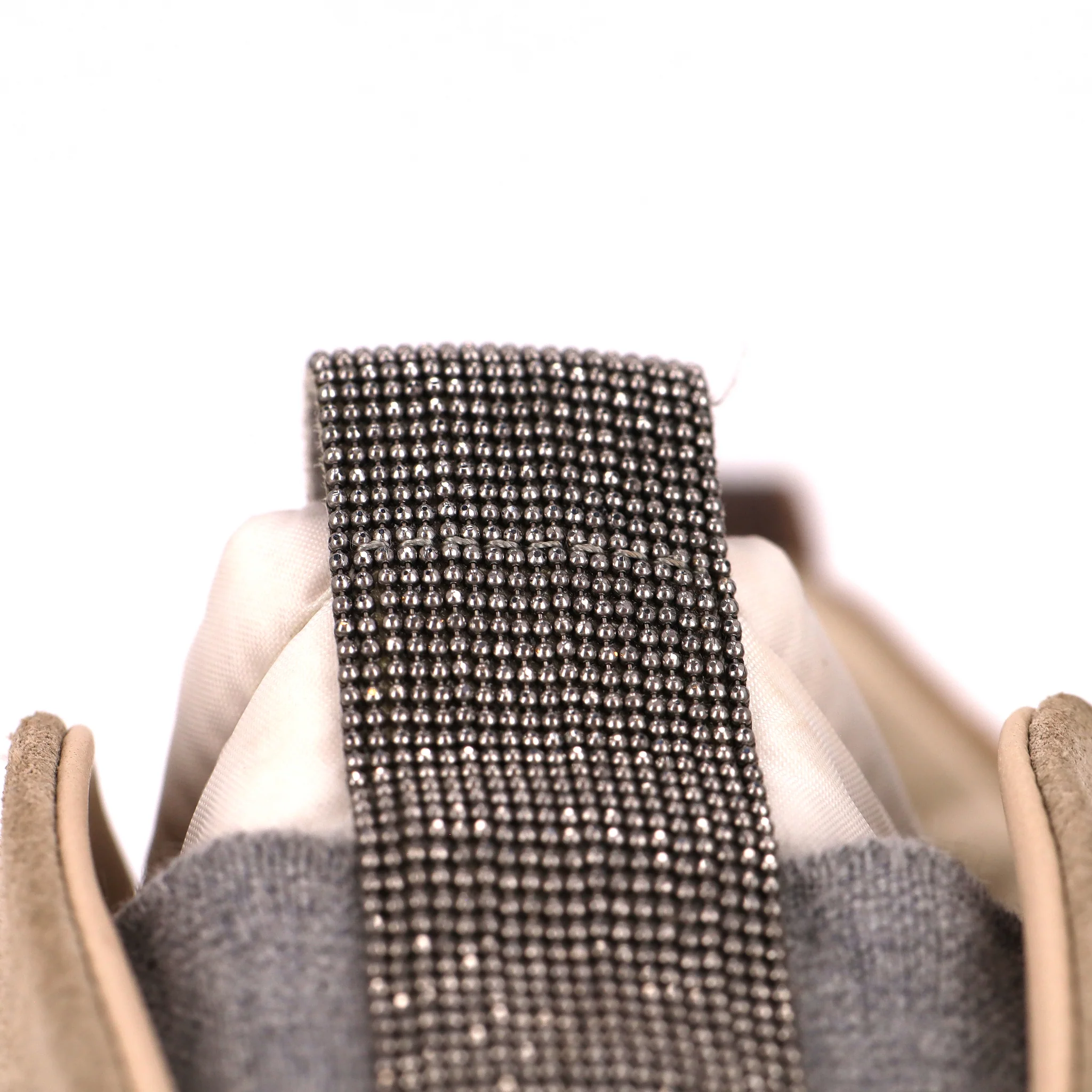 Brunello Cucinelli Monili Bead Emebellished Suede Sneakers. Size 37 - Image 6