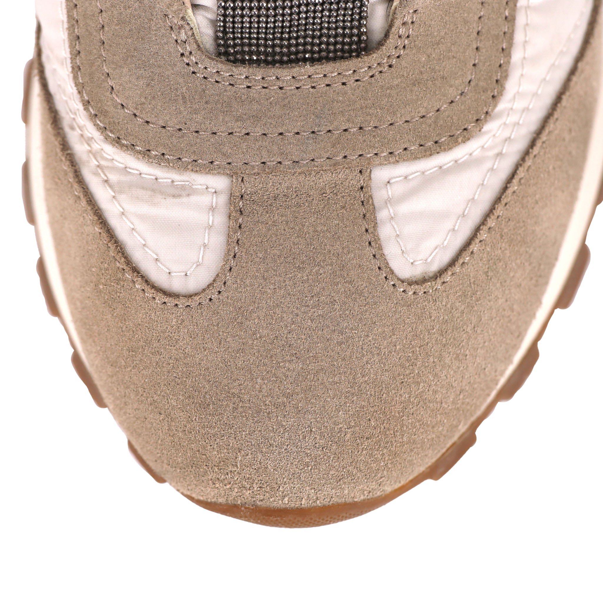 Brunello Cucinelli Monili Bead Emebellished Suede Sneakers. Size 37 - Image 9