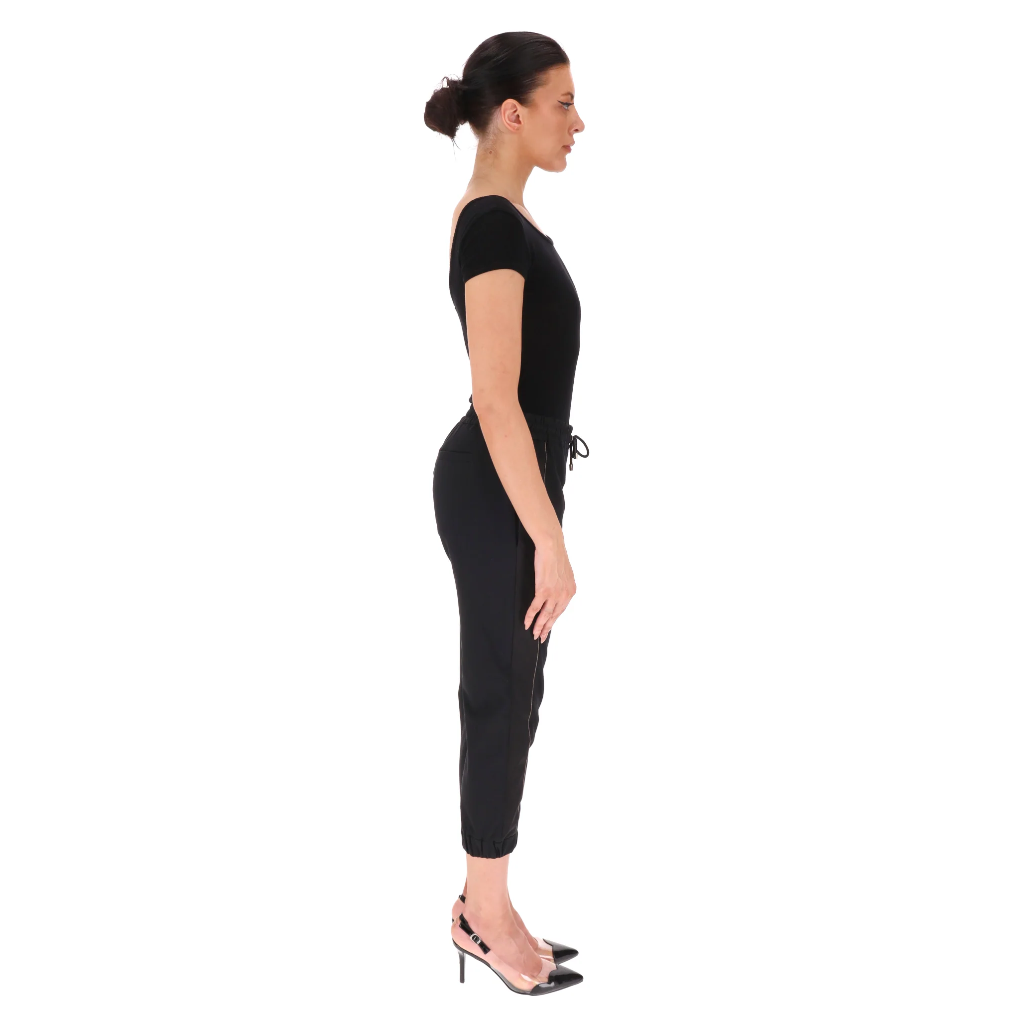 Brunello Cucinelli Cotton Side Stripe Cropped Joggers/Trousers. Size XS - Image 3