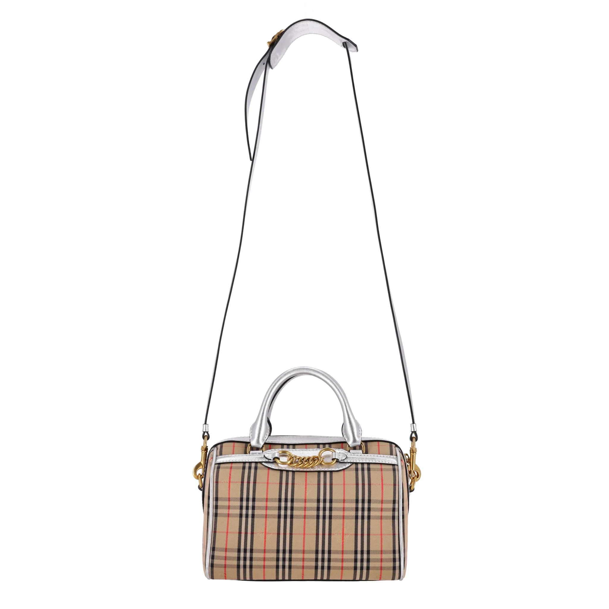 Burberry 1983 Nova Check Chain Link Bowling Bag - Image 3