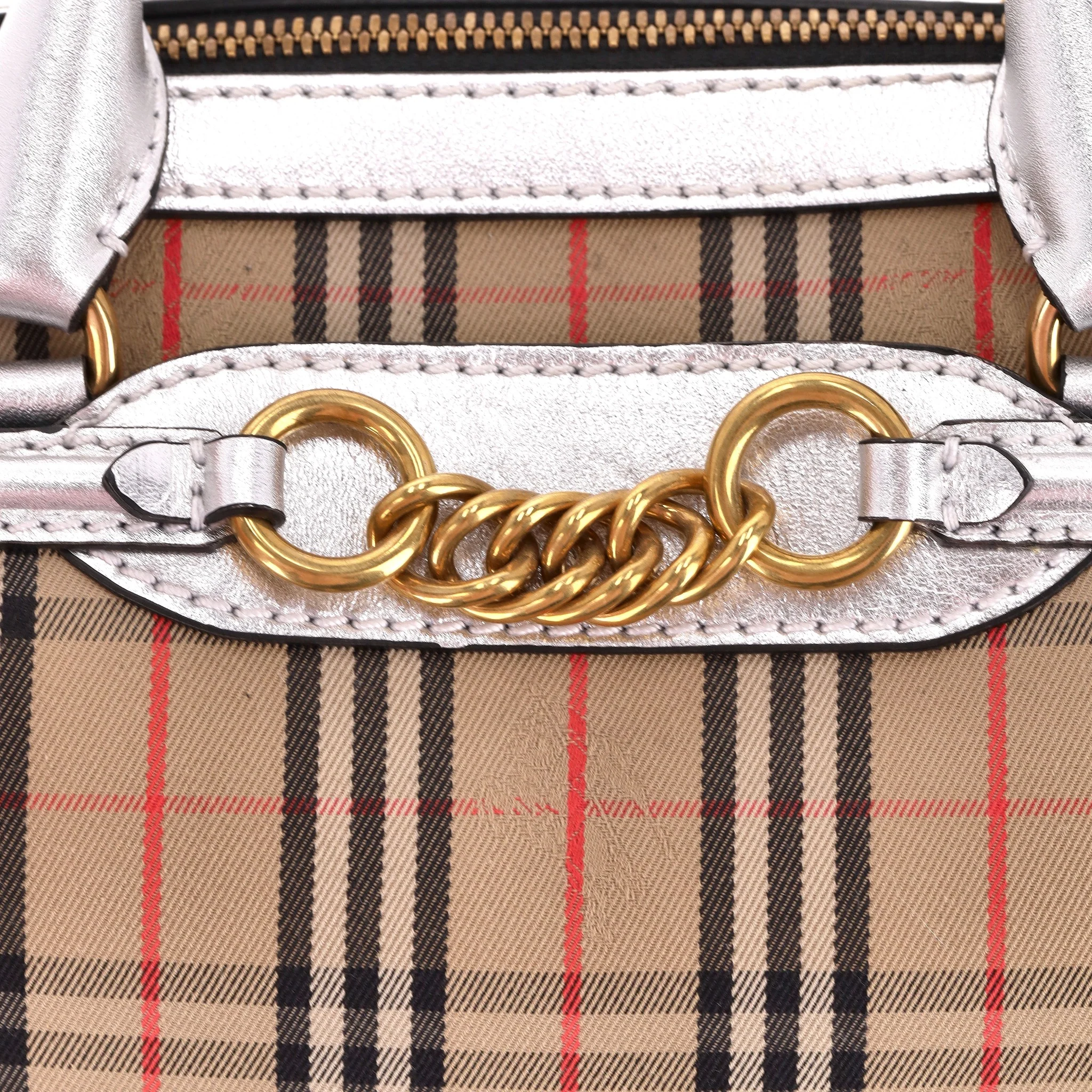 Burberry 1983 Nova Check Chain Link Bowling Bag - Image 8