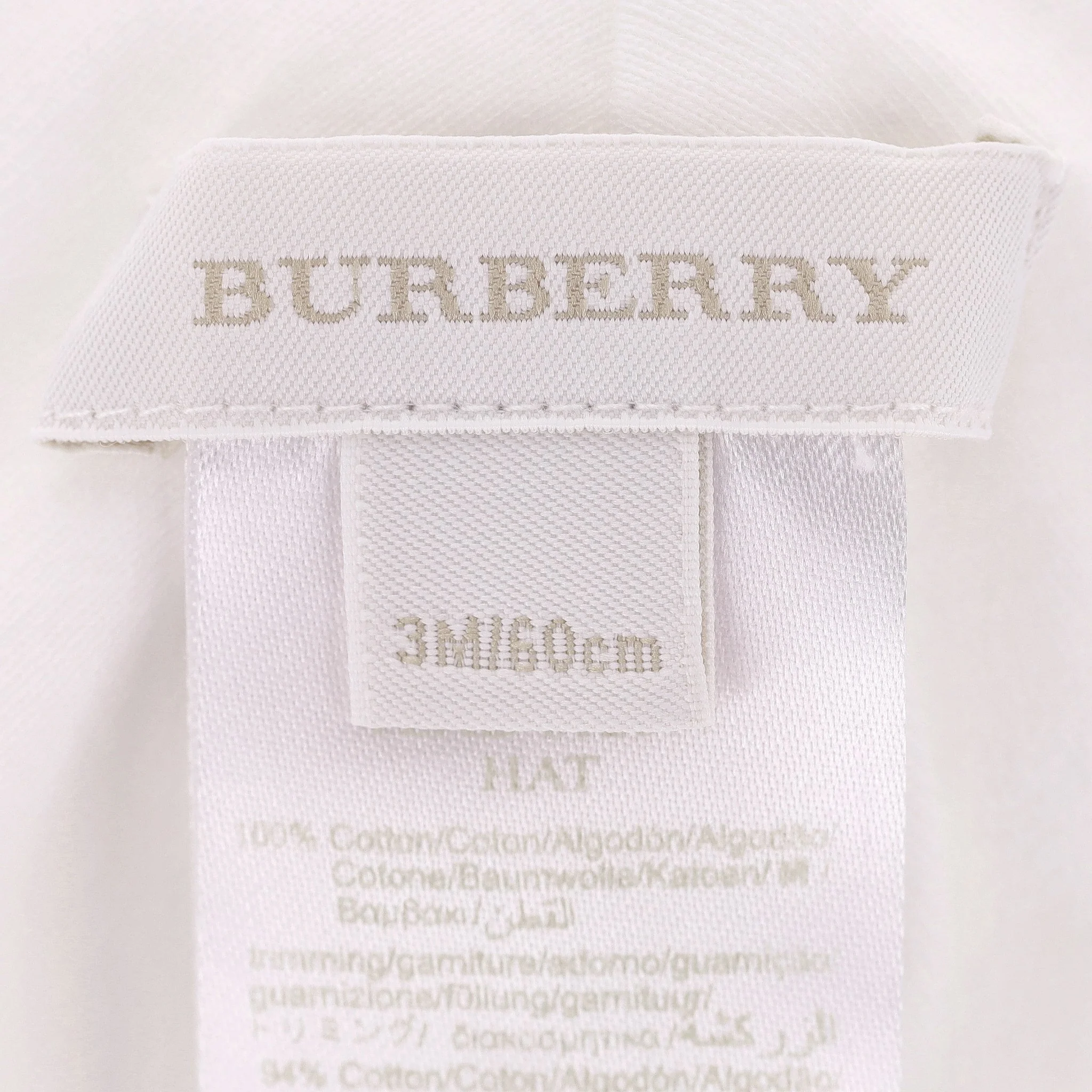 Burberry Baby Cotton Hat. Size 3M - Image 4