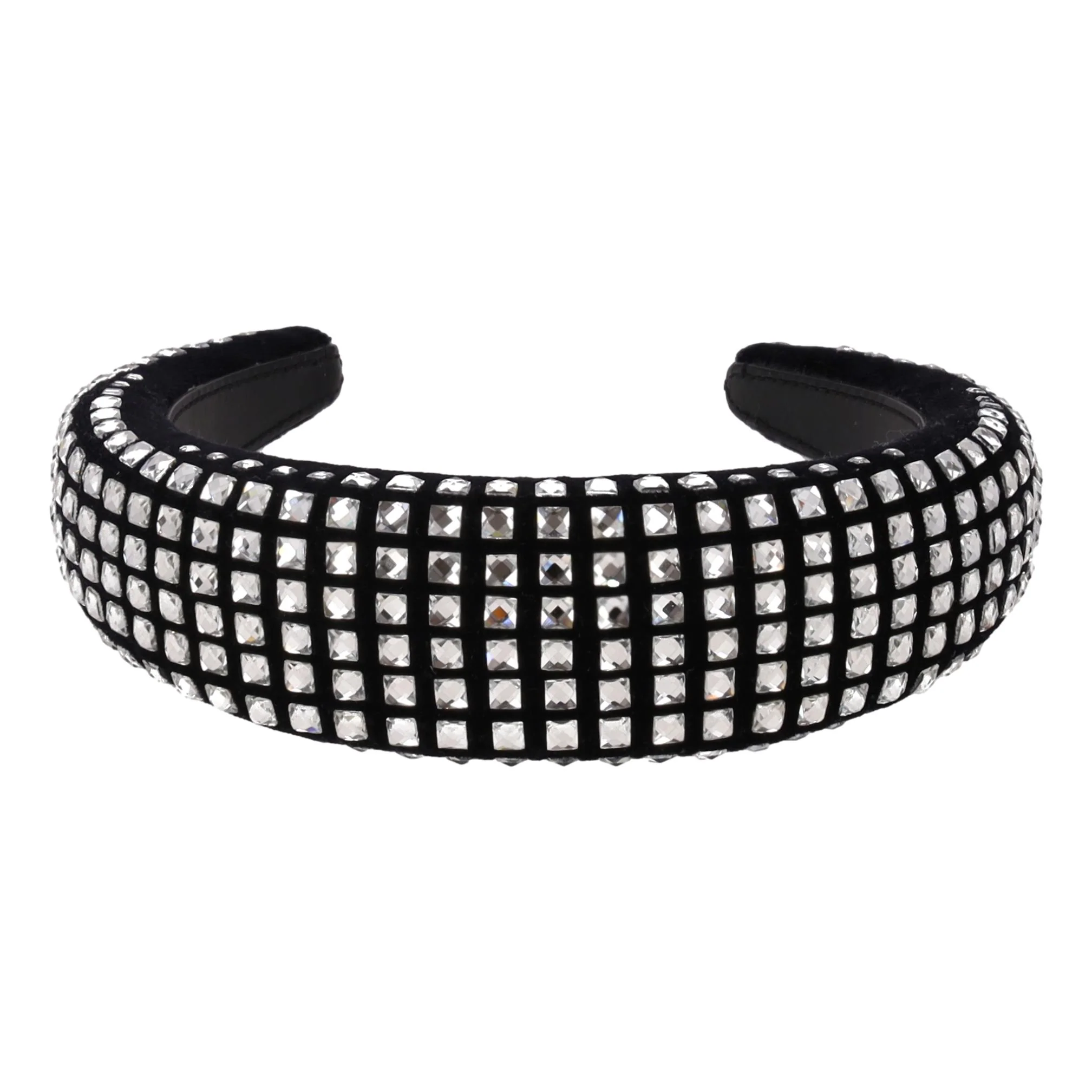 Burberry Crystal Embellished Velvet Headband - Image 4