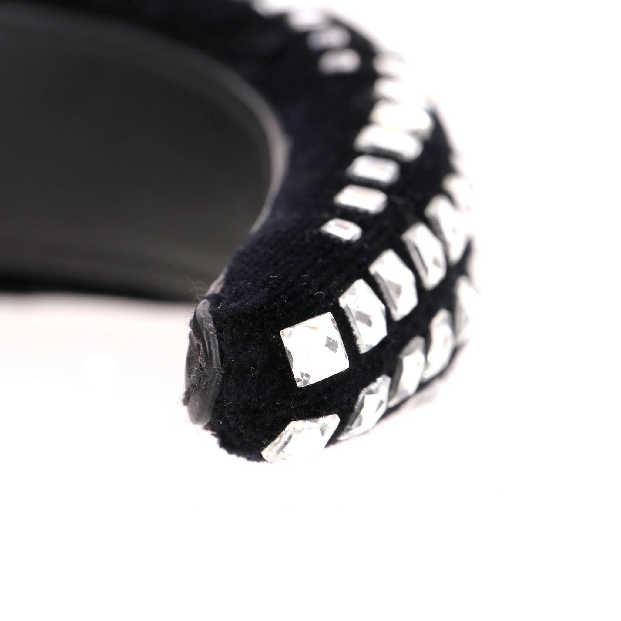 Burberry Crystal Embellished Velvet Headband - Image 8