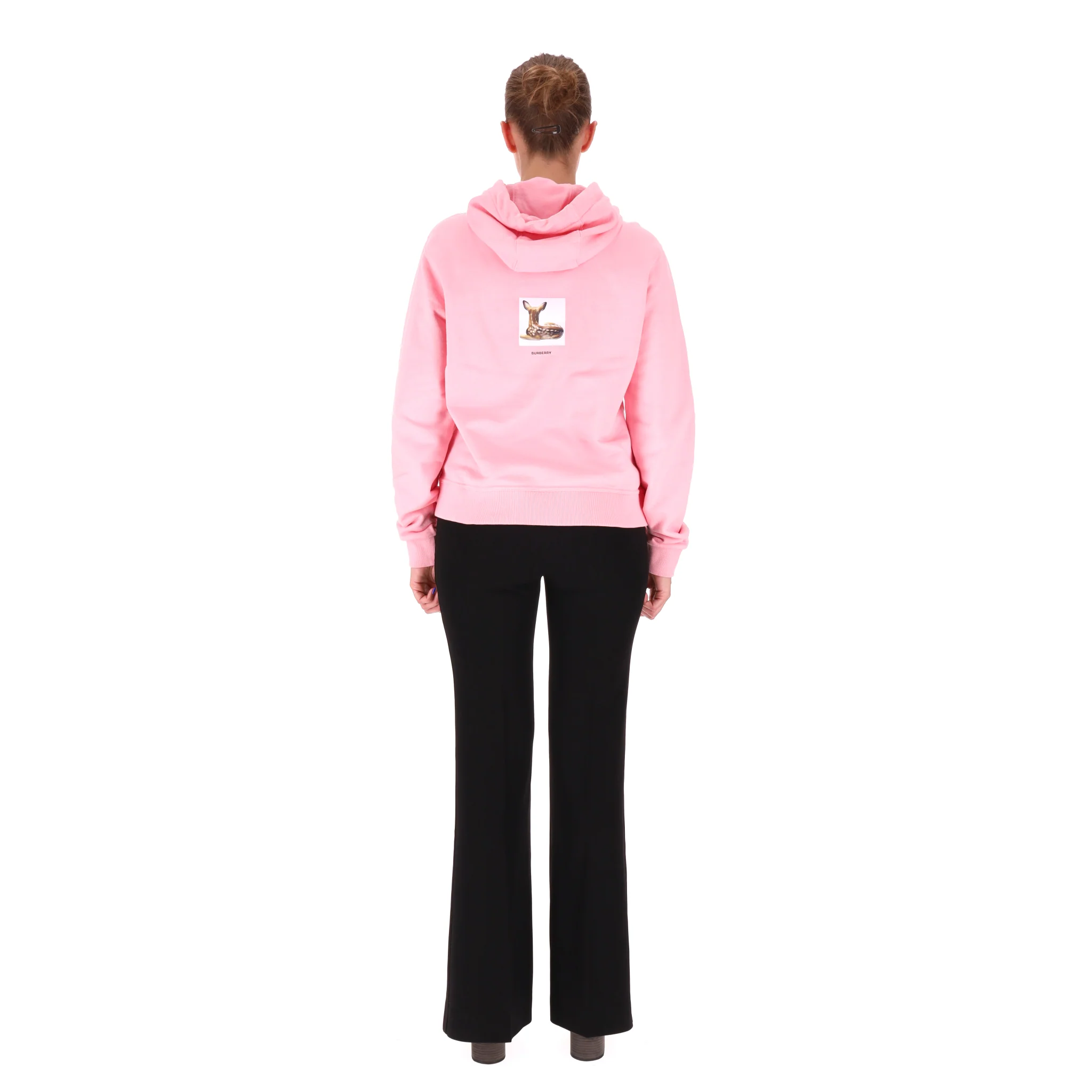 Burberry Deer Print Cotton Oversized Hoodie. Size S - Image 4