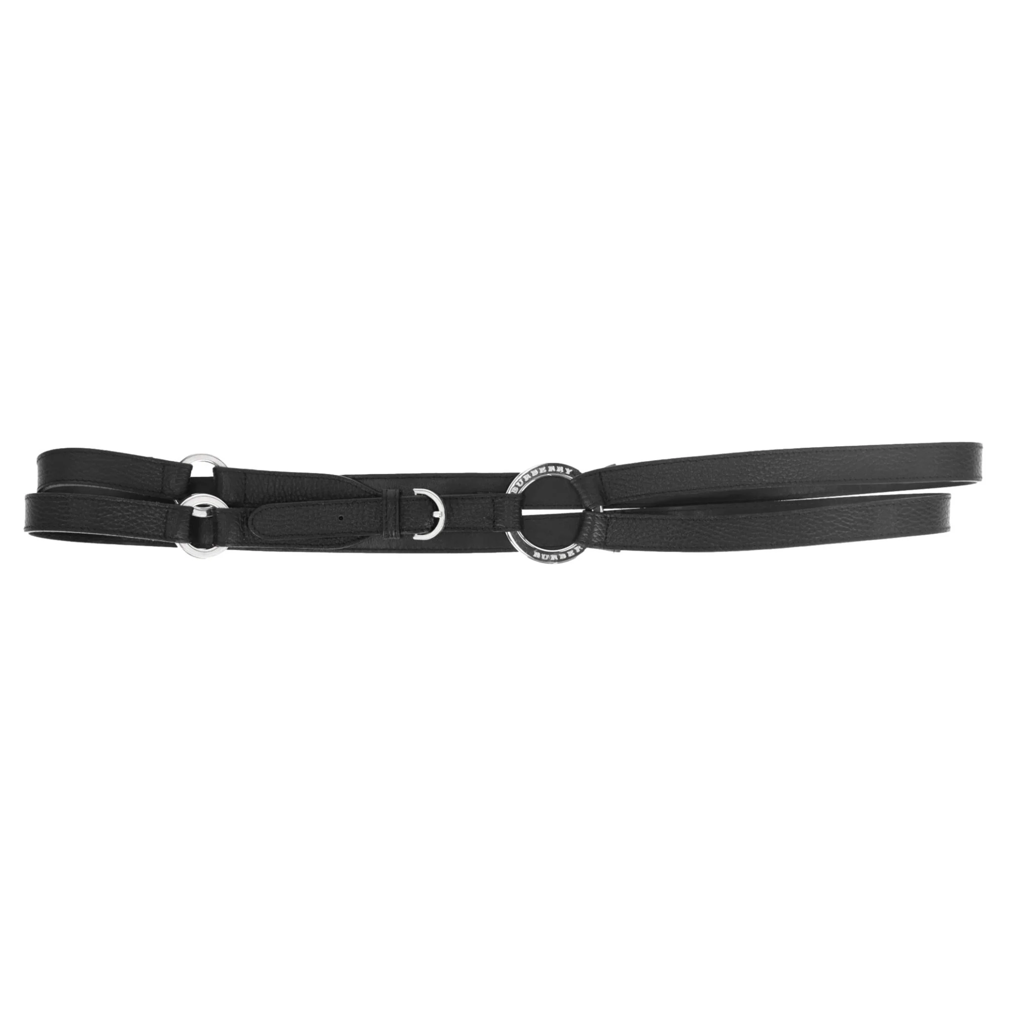 Burberry Four-Strap Leather O-Ring Logo Belt - Image 2