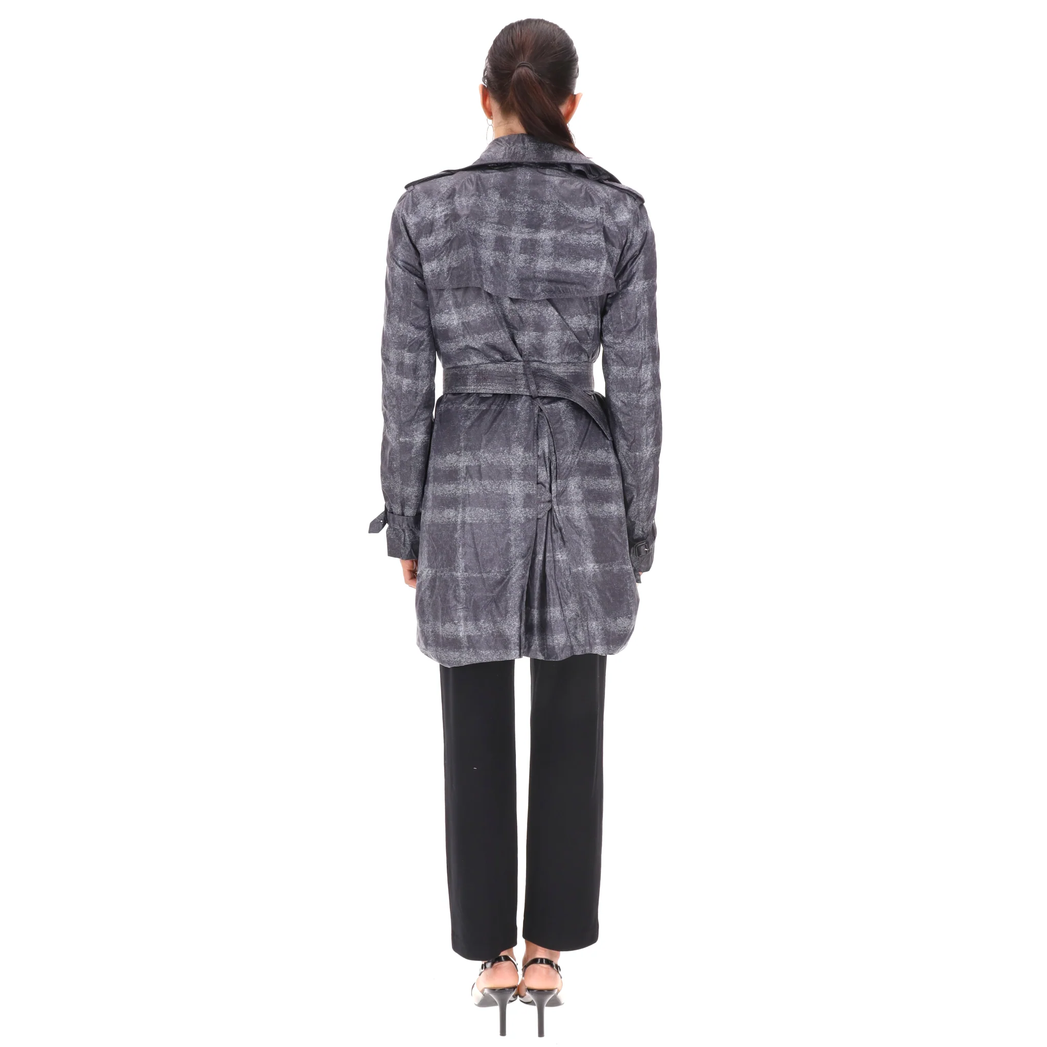 Burberry London Checked Trench Coat. Size S/M - Image 4