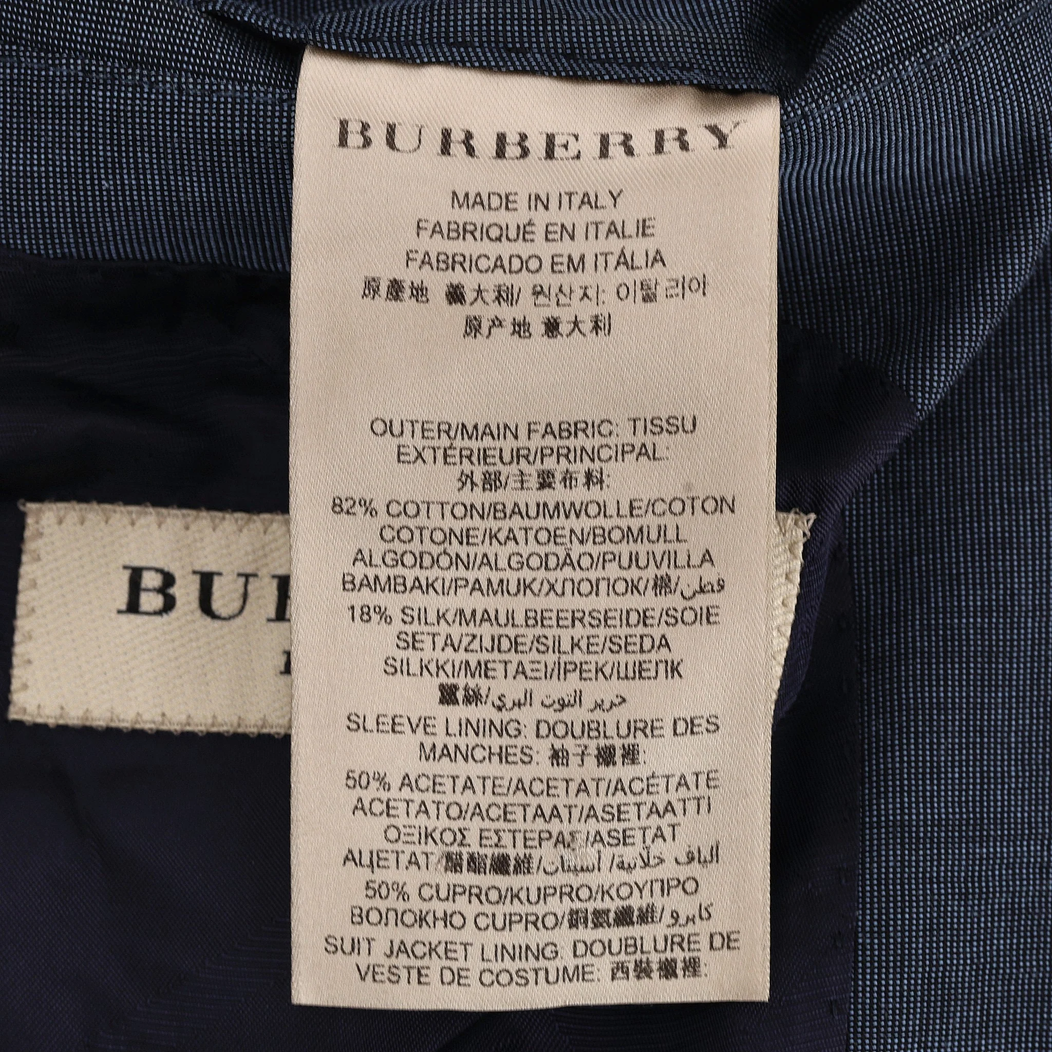 Burberry London Cotton & Silk Blend Trouser Suit Jacket. Size 54IT - Image 7