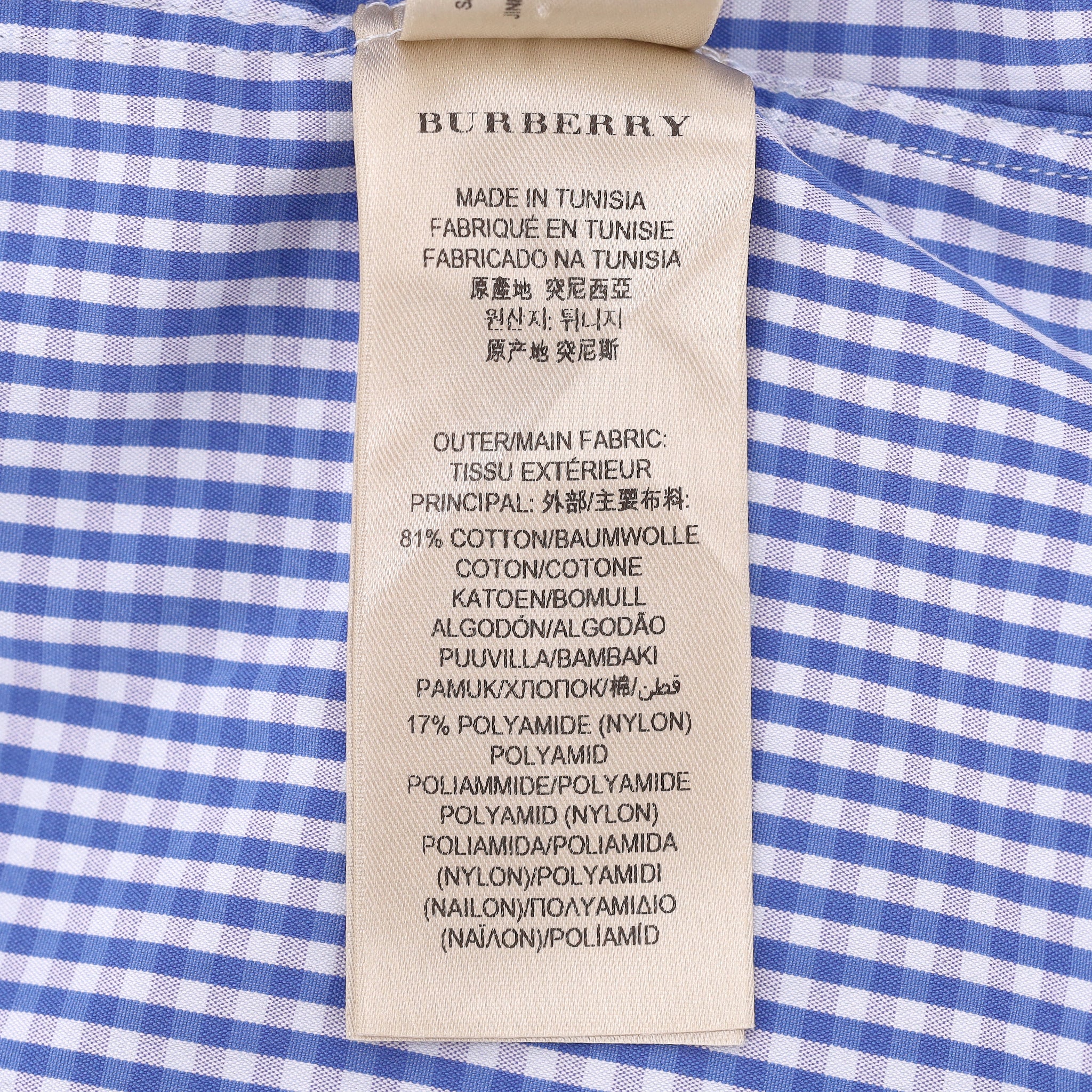 Burberry London Gingham Check Cotton Shirt. Size 42FR - Image 8