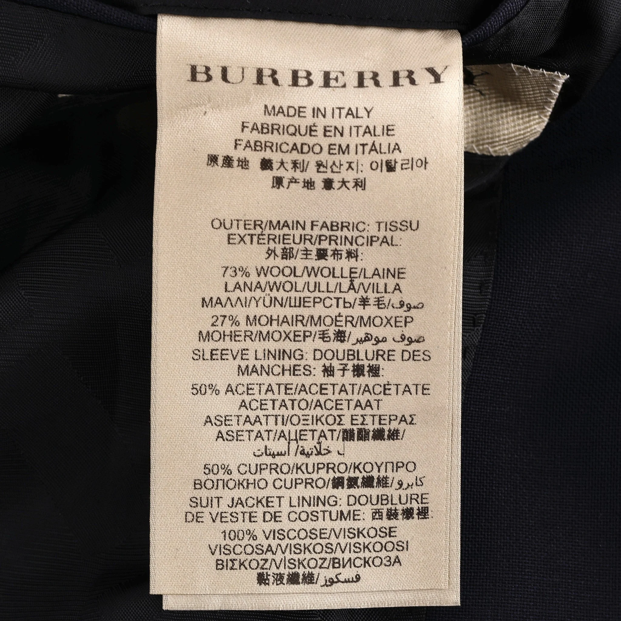 Burberry London Mohair & Wool Jacket. Size 52IT - Image 7