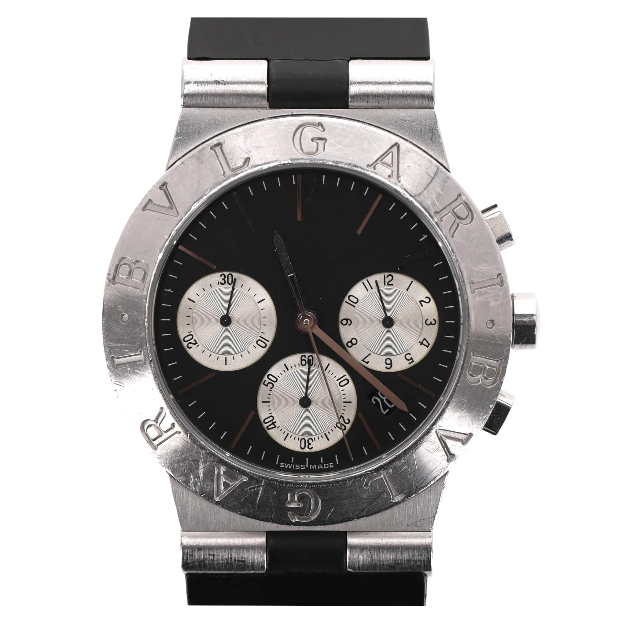 Bvlgari Diagono Chronograph Stainless Steel Watch With A Ceramic Strap - Image 2