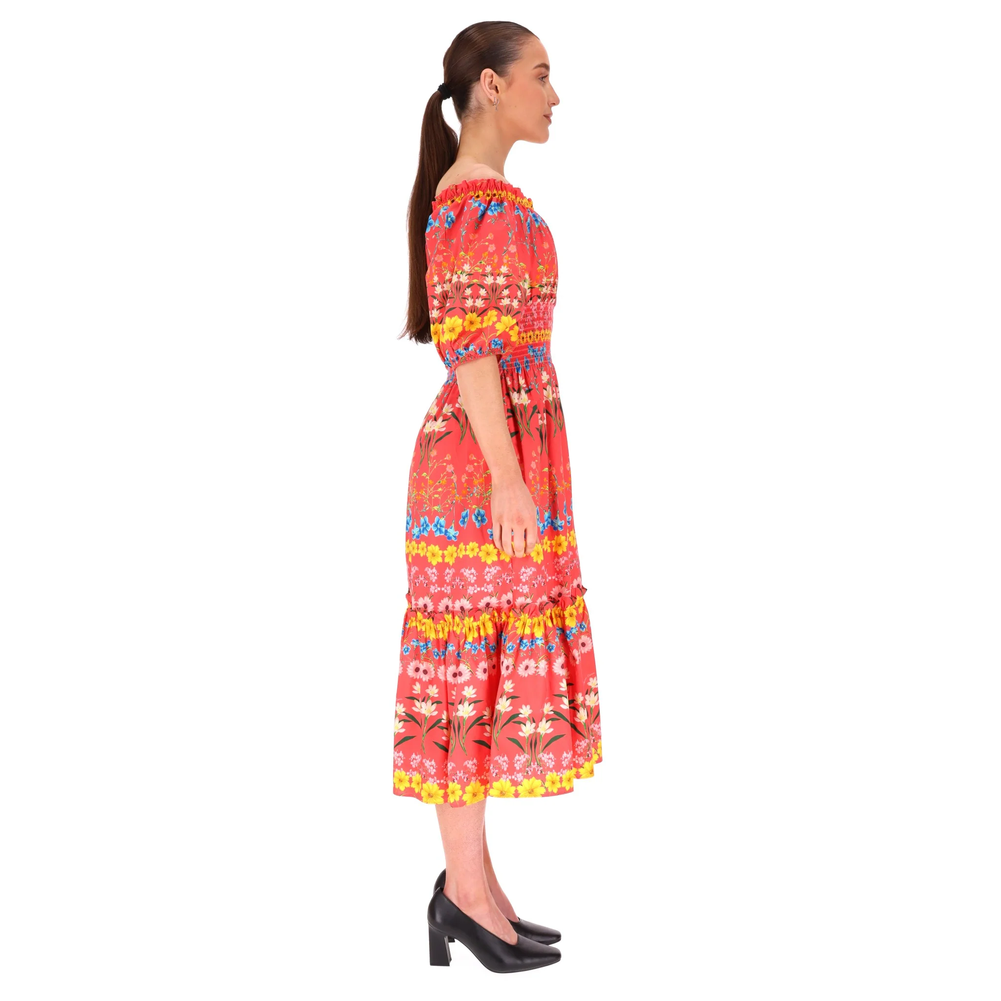 Cara Cara Off-The-Shoulder Floral Print Cotton Dress. Size XS - Image 3