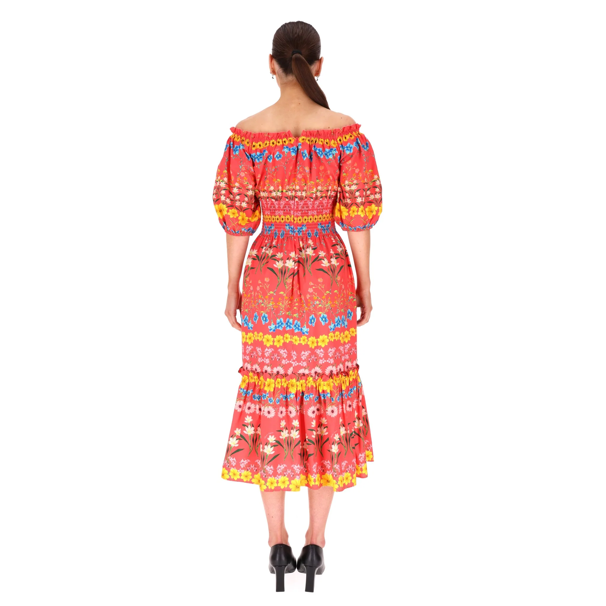 Cara Cara Off-The-Shoulder Floral Print Cotton Dress. Size XS - Image 4