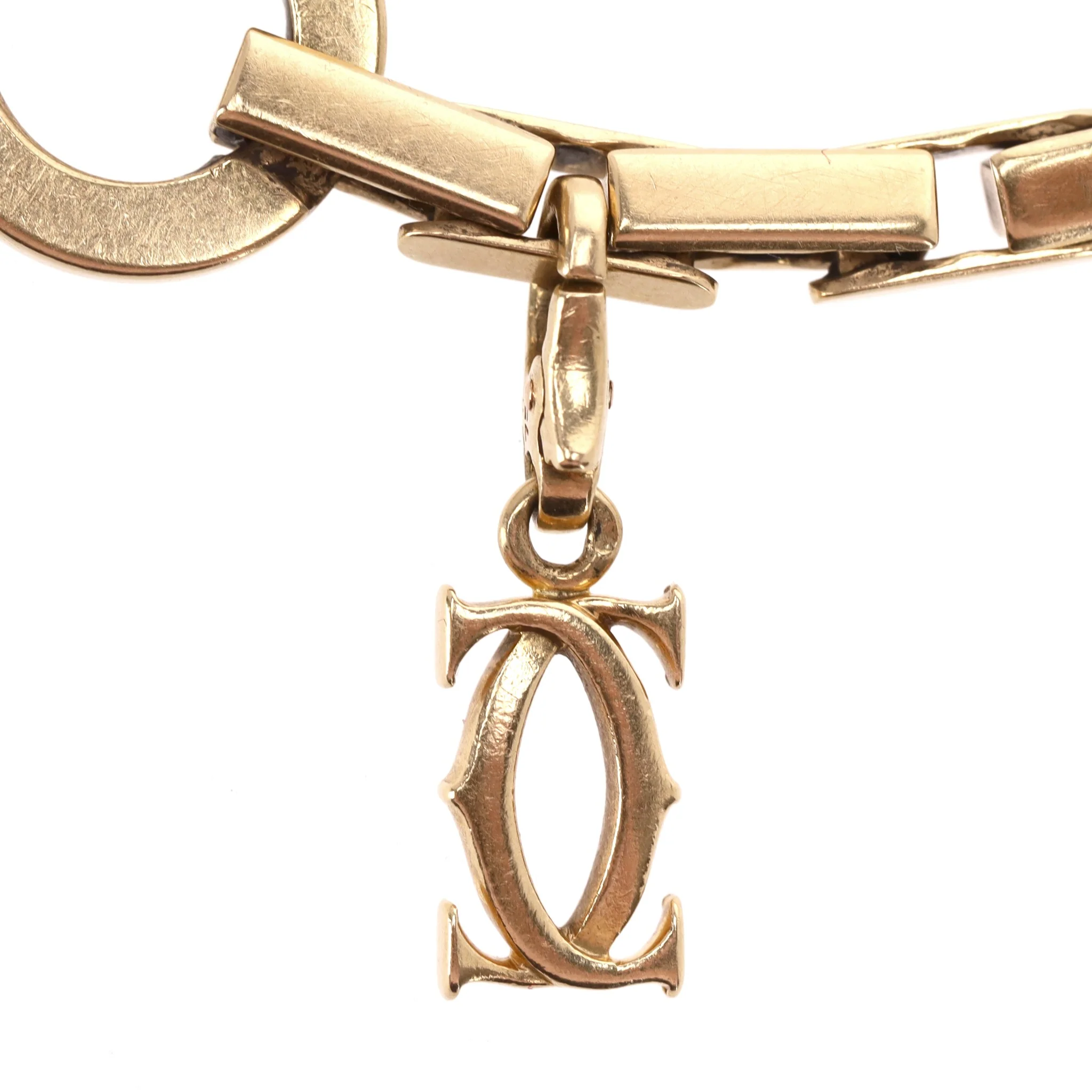 Cartier 18k Gold Agrafe Bracelet With Cartier Logo Charm - Image 5