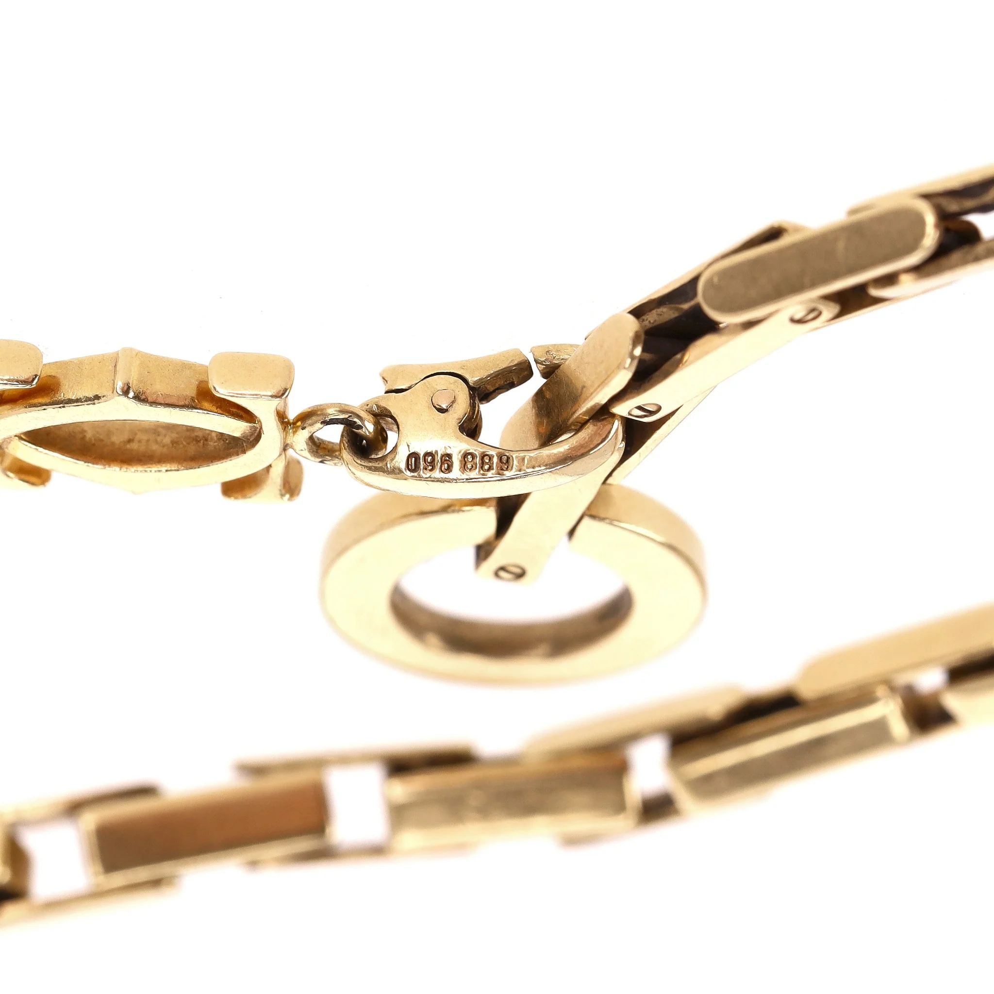 Cartier 18k Gold Agrafe Bracelet With Cartier Logo Charm - Image 7