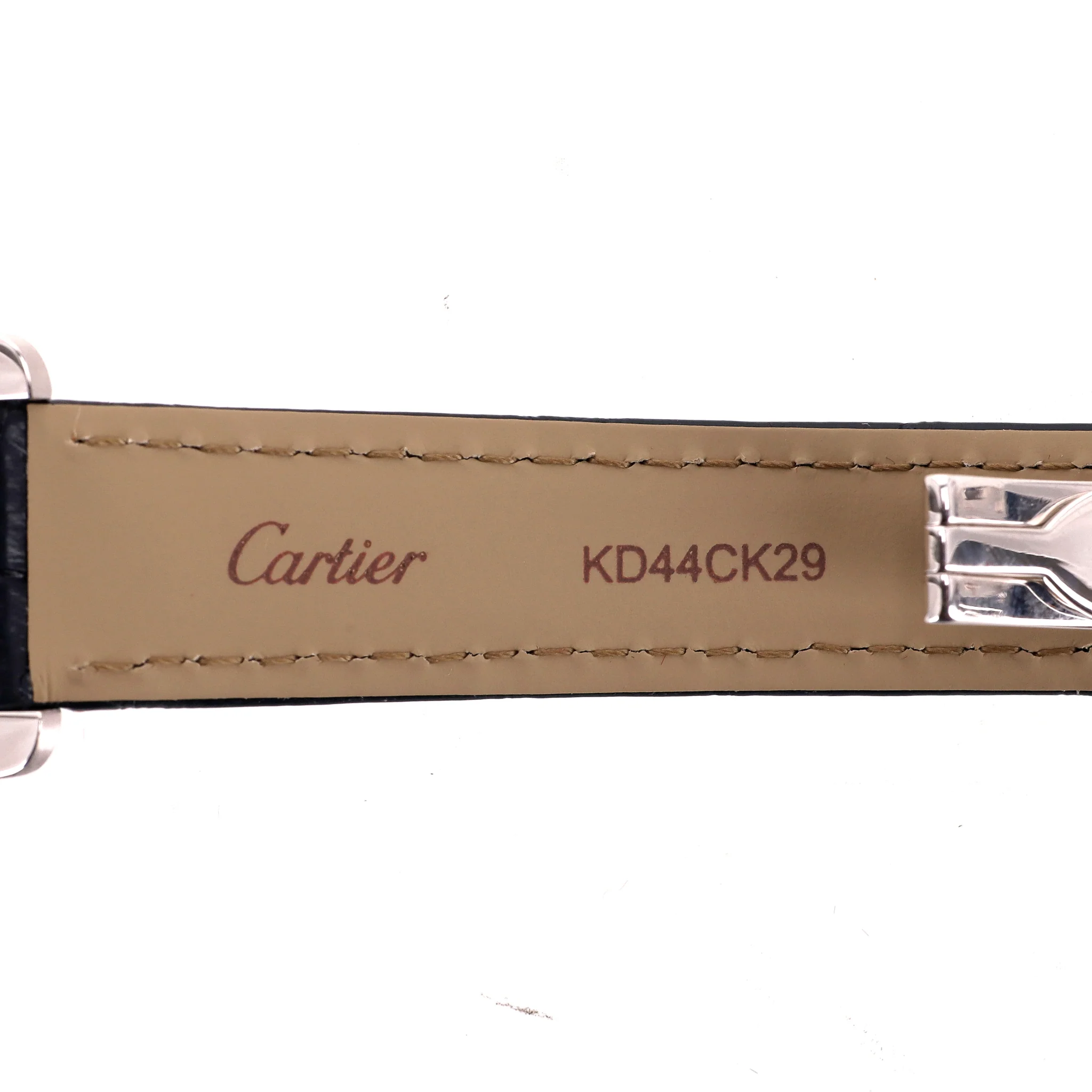 Cartier 18k White Gold Tank Americaine Watch With Alligator Strap - Image 11
