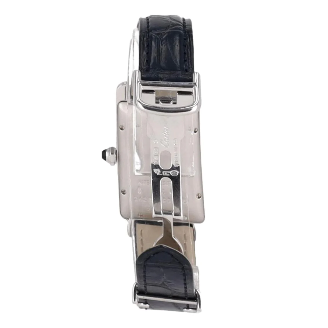 Cartier 18k White Gold Tank Americaine Watch With Alligator Strap - Image 6