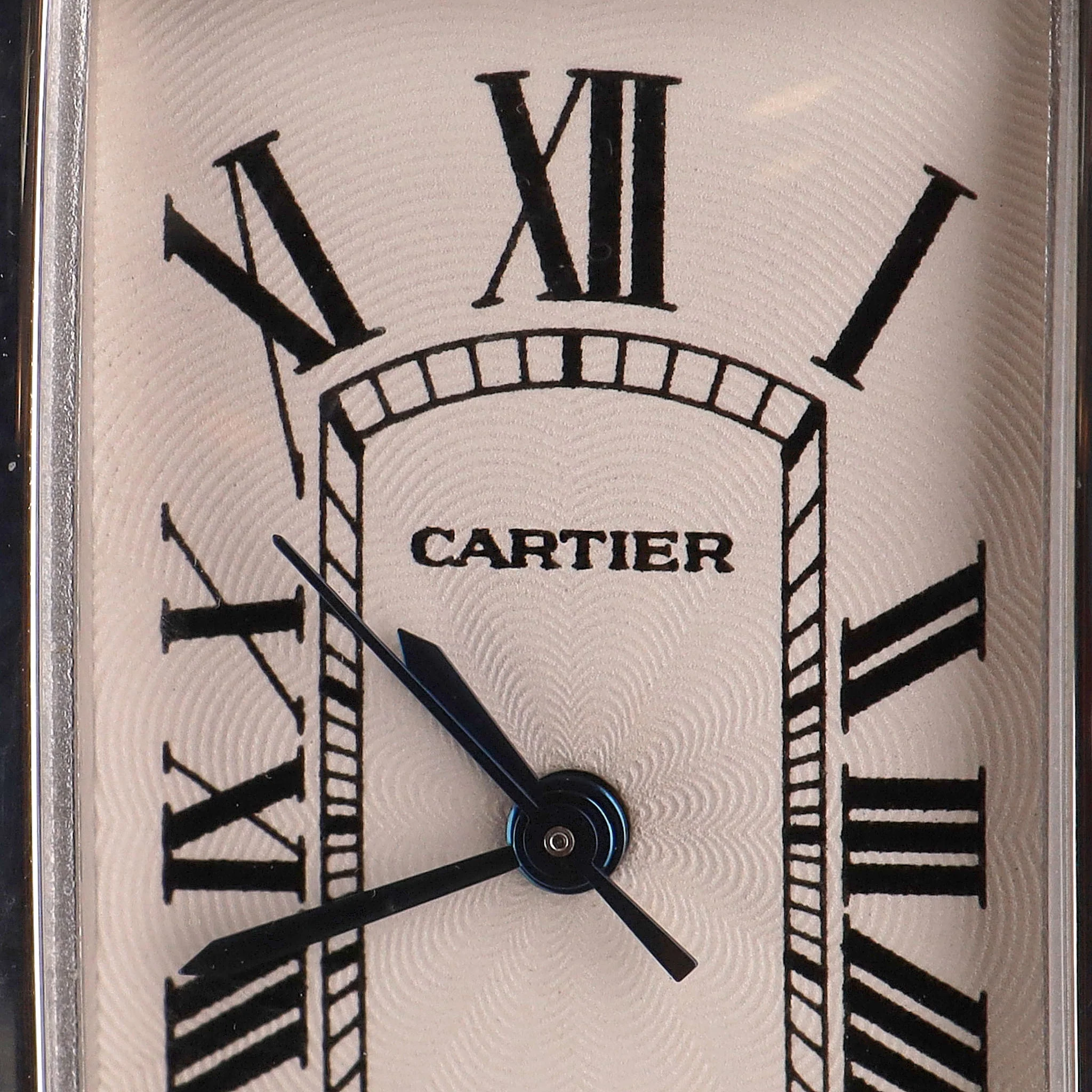 Cartier 18k White Gold Tank Americaine Watch With Alligator Strap - Image 7
