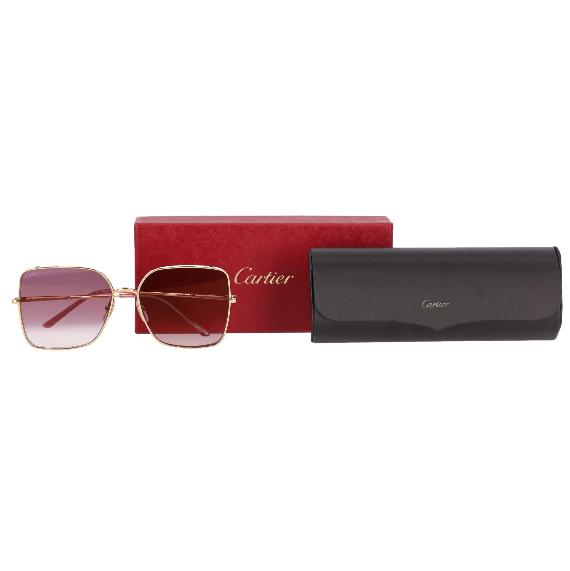 Cartier Oversized Sunglasses With Panther Spotted Frames - Image 2