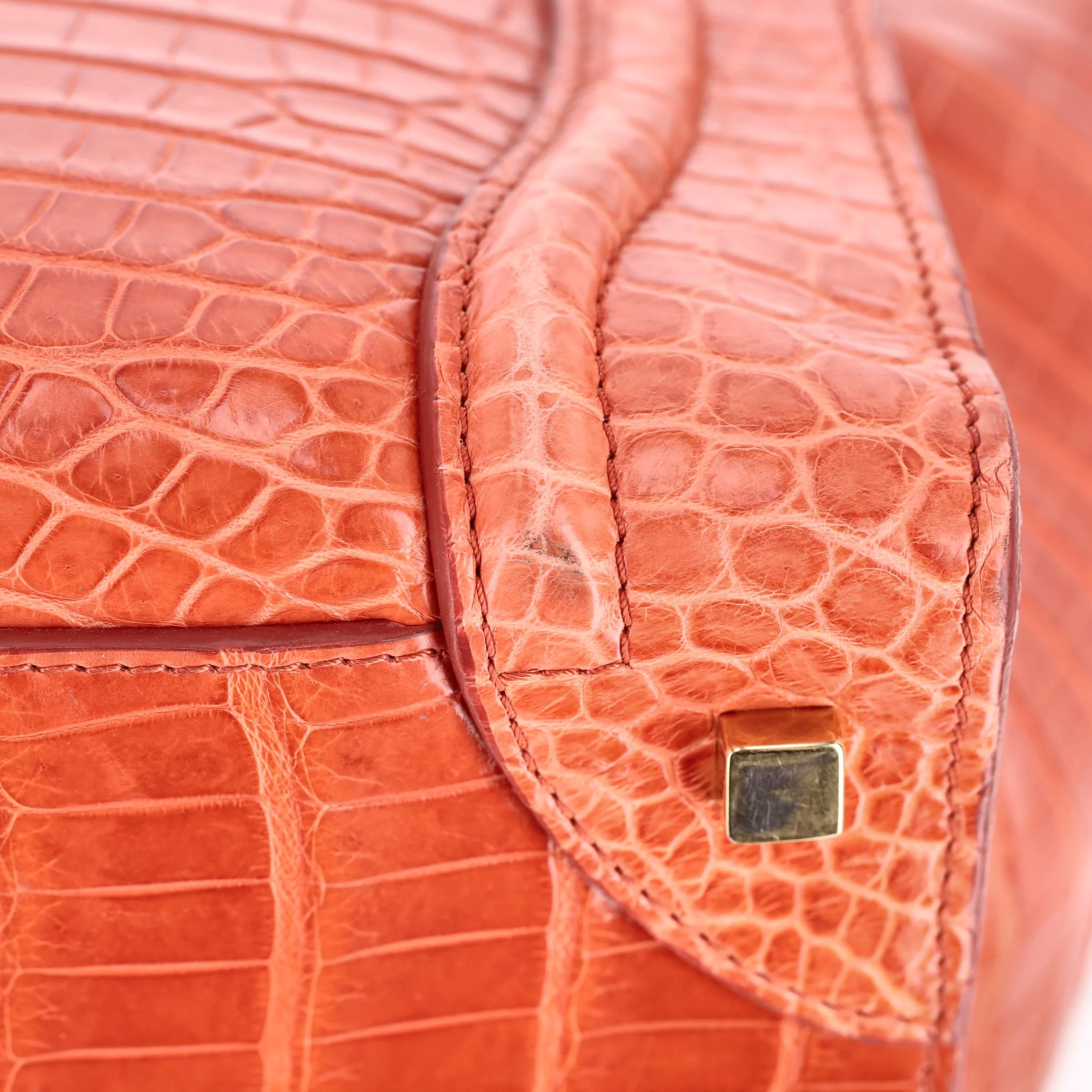 Celine Crocodile Skin Luggage Handbag - Image 10